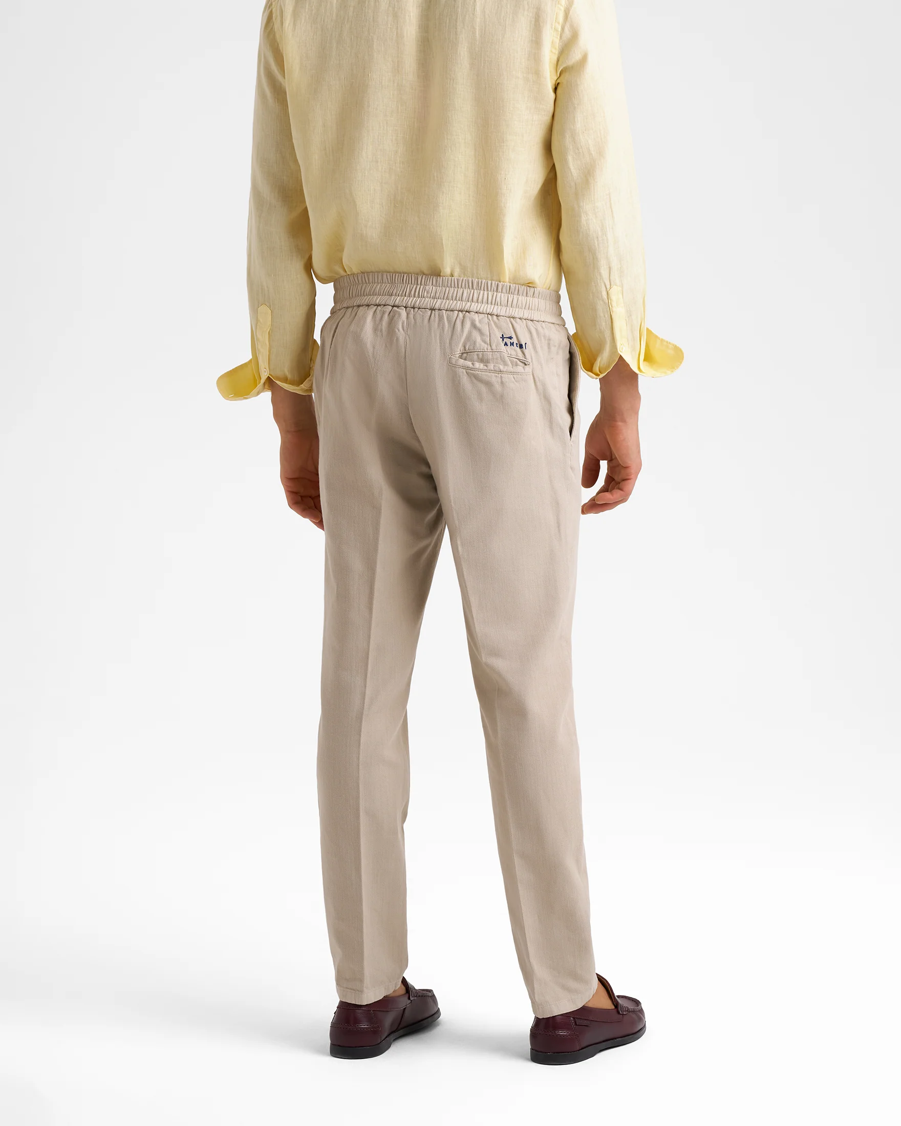 Blend Cotton Gabardine Portofino Trousers - F32MZ - Sand - Image 4