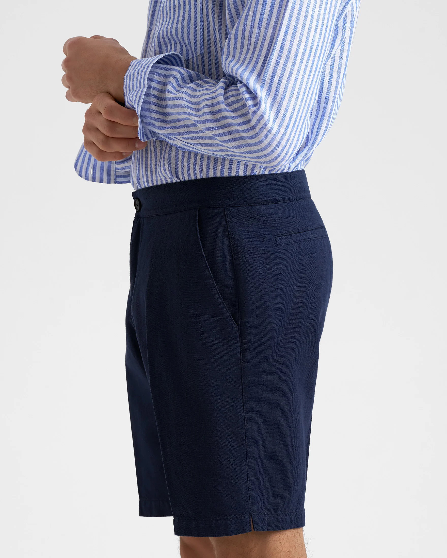 Blend Cotton Gabardine Positano Shorts - F15MP - Night Blue - Image 3