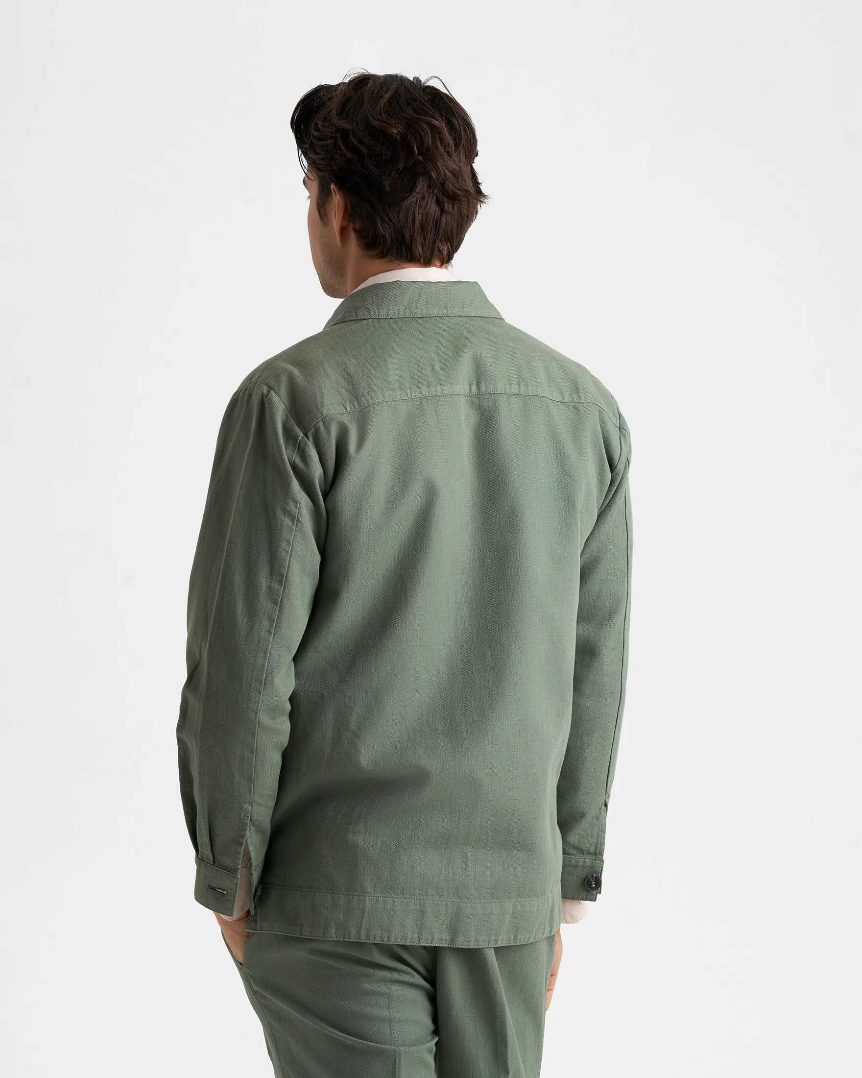 Blend Cotton Gabardine Savana Jacket - F27JJ - Military Green - Image 4