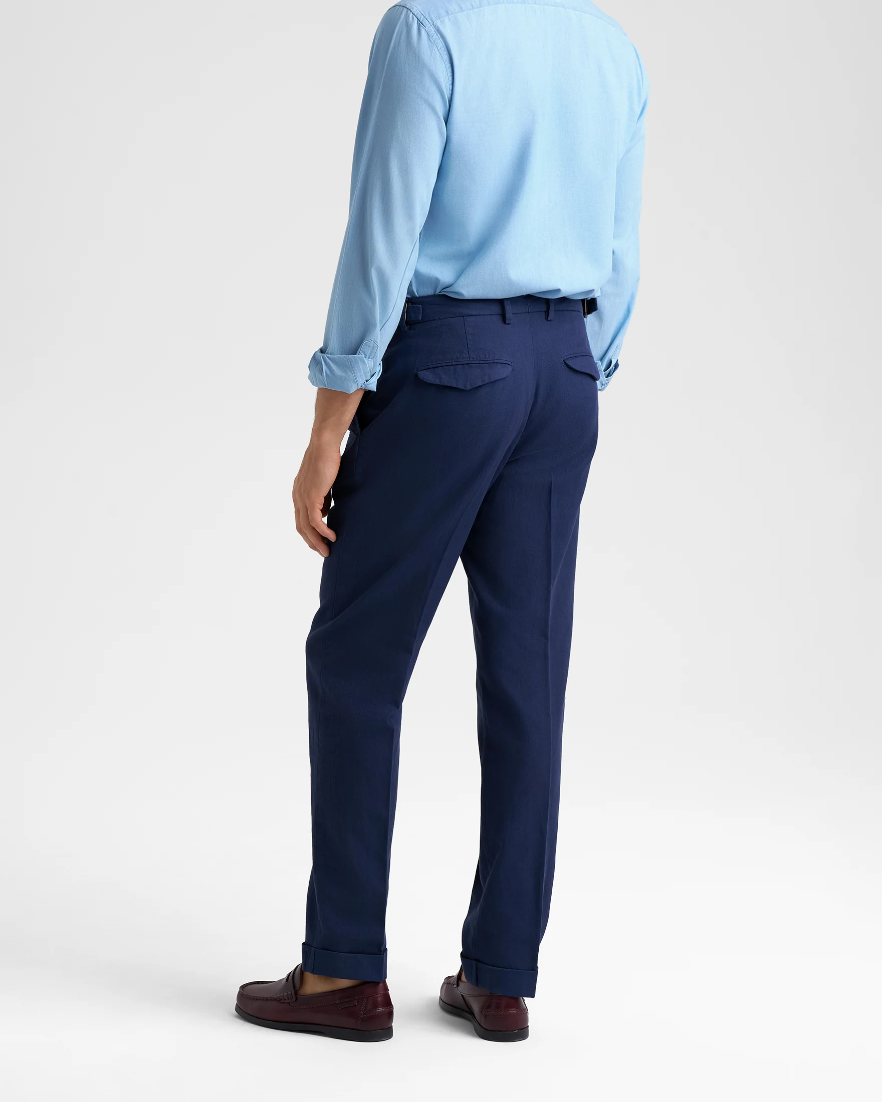 Blend Cotton Gabardine Sorrento Trousers - F15LV - Night Blue - Image 4