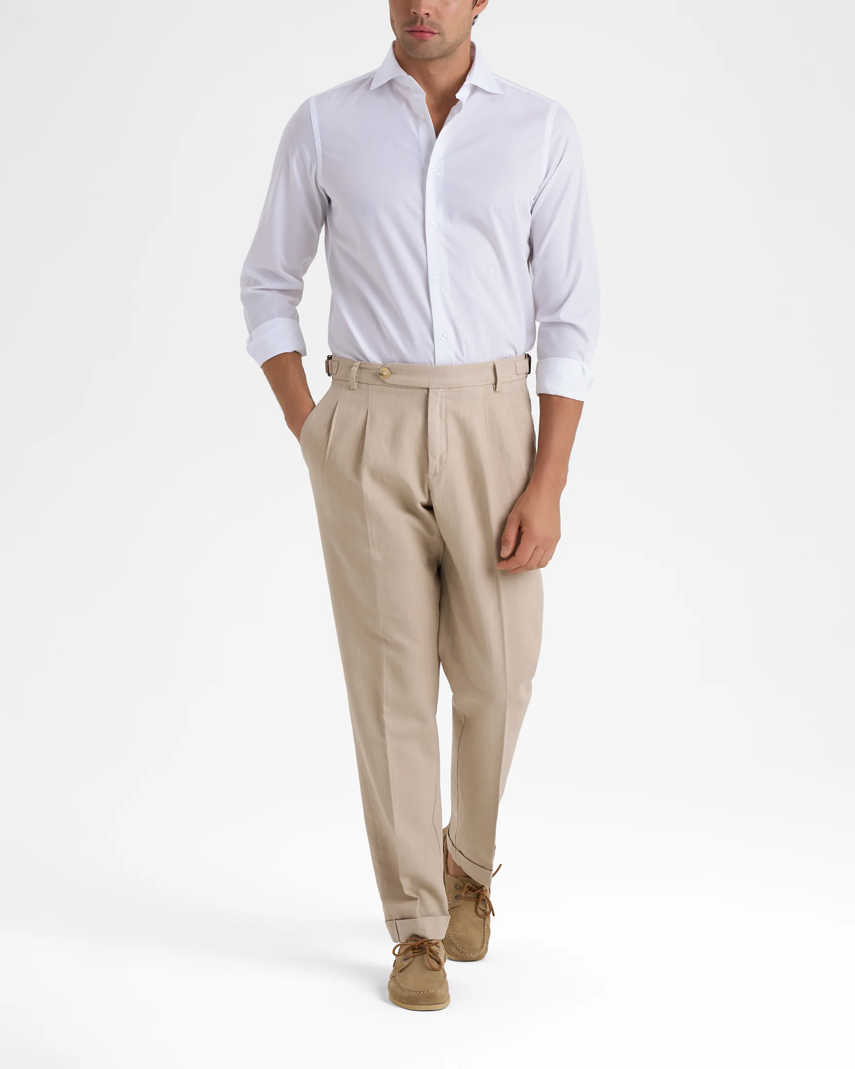 Blend Cotton Gabardine Sorrento Trousers - F32LV - Sand