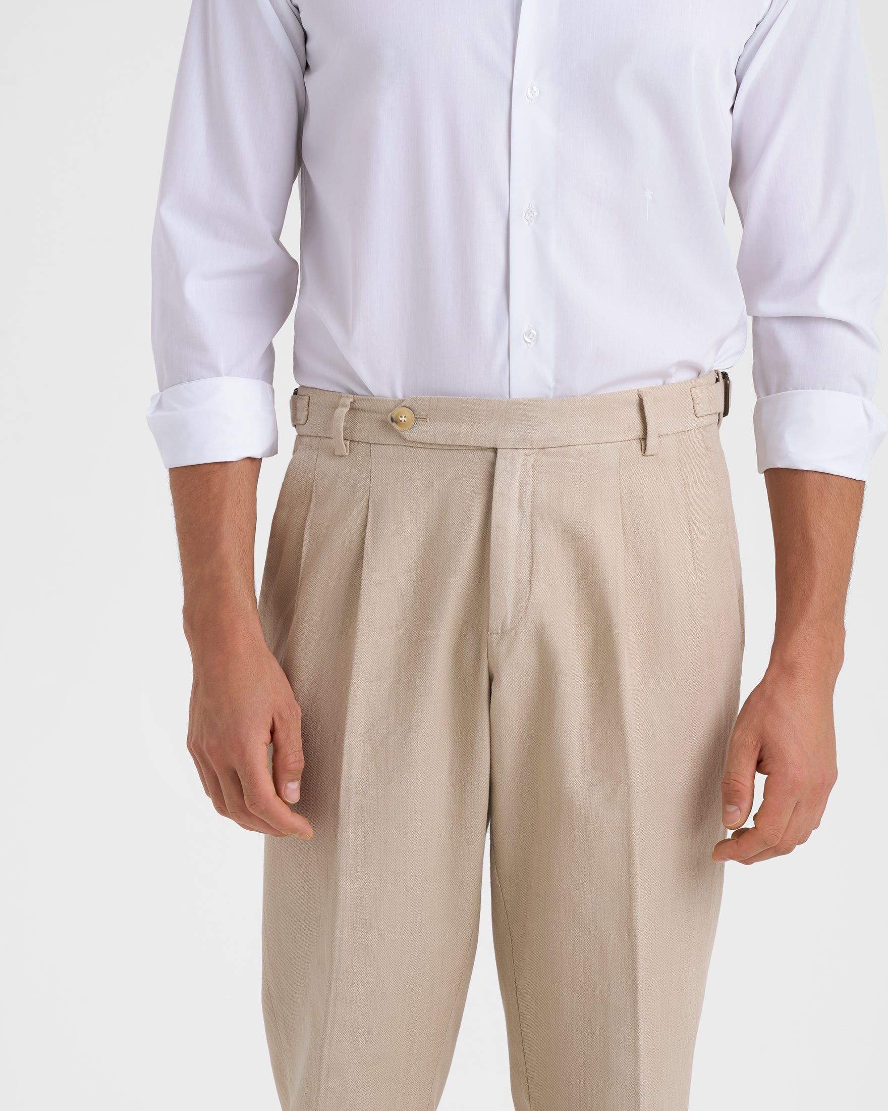 Blend Cotton Gabardine Sorrento Trousers - F32LV - Sand - Image 3