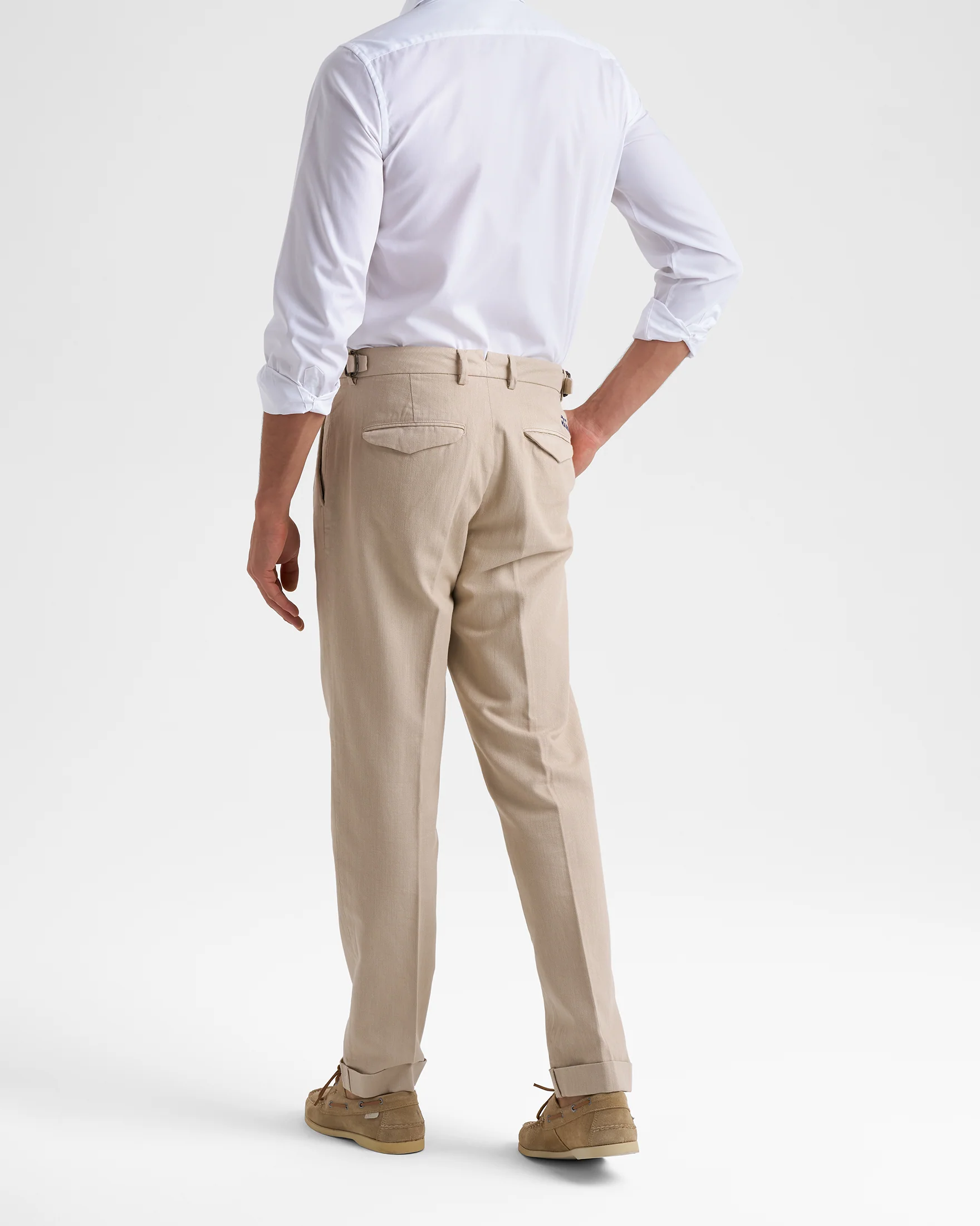 Blend Cotton Gabardine Sorrento Trousers - F32LV - Sand - Image 4