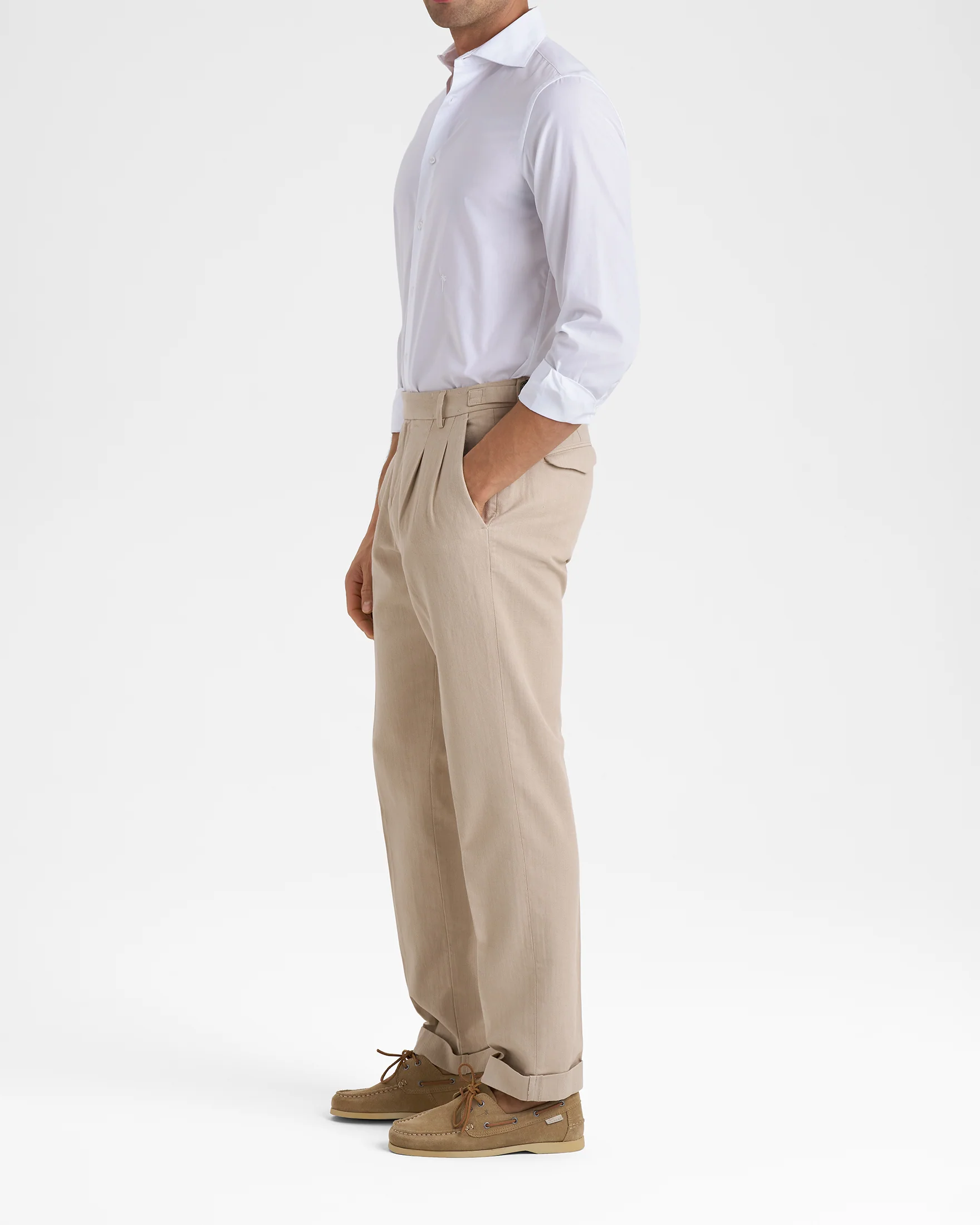 Blend Cotton Gabardine Sorrento Trousers - F32LV - Sand - Image 5