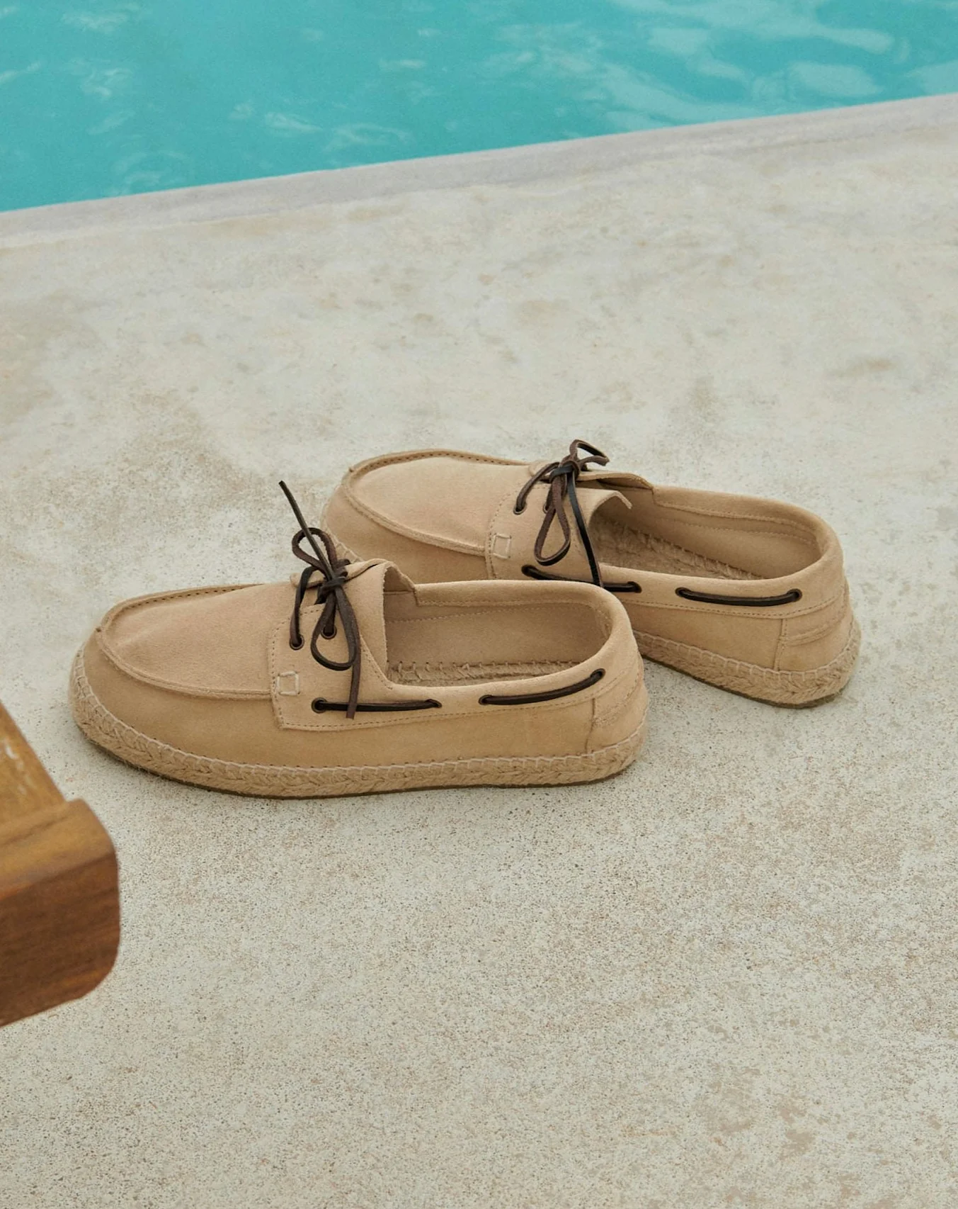 Suede Boat-Shoes Espadrilles - K11K0 - Hamptons Champagne Beige - Image 3