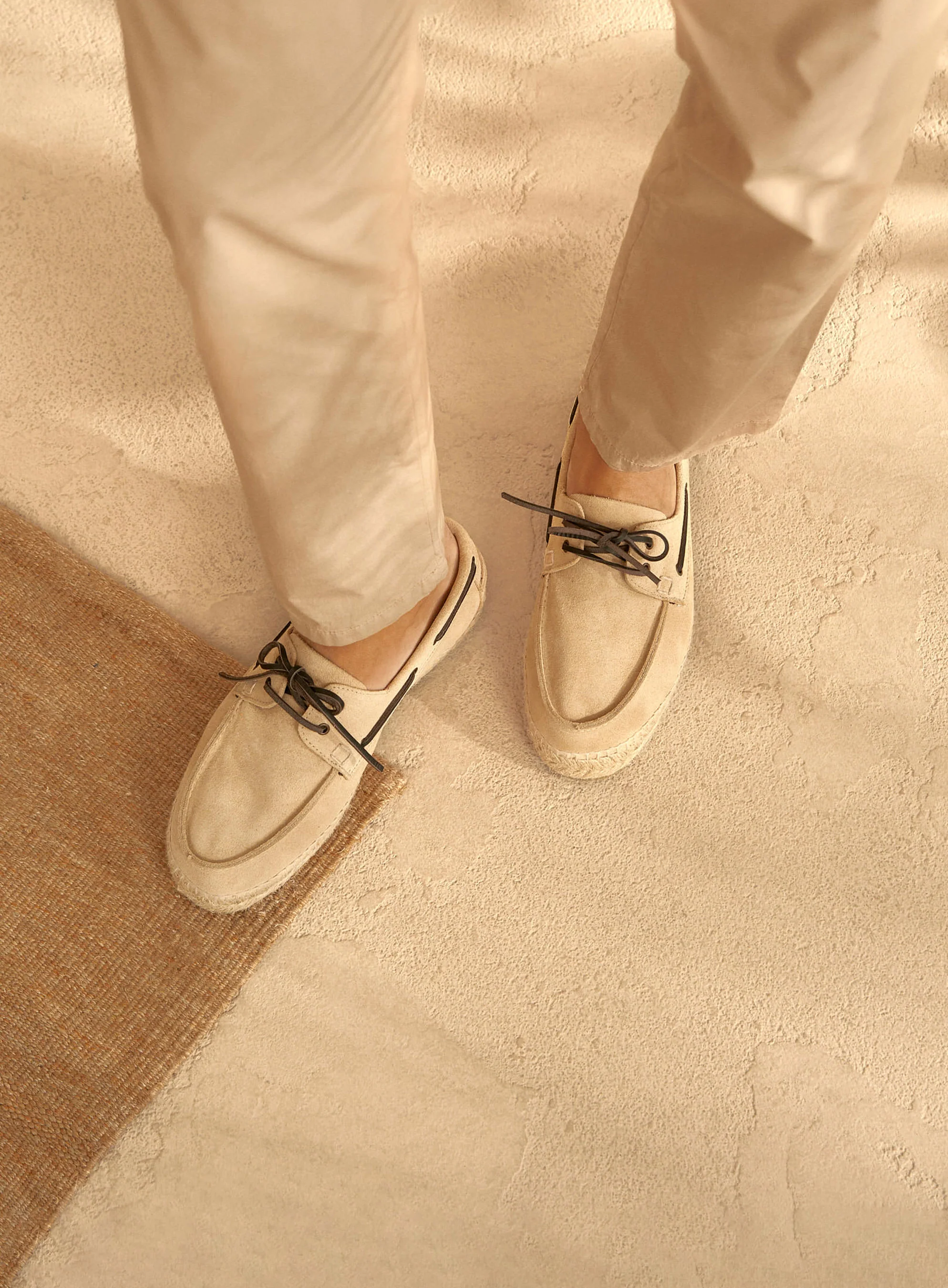 Suede Boat-Shoes Espadrilles - K11K0 - Hamptons Champagne Beige - Image 6