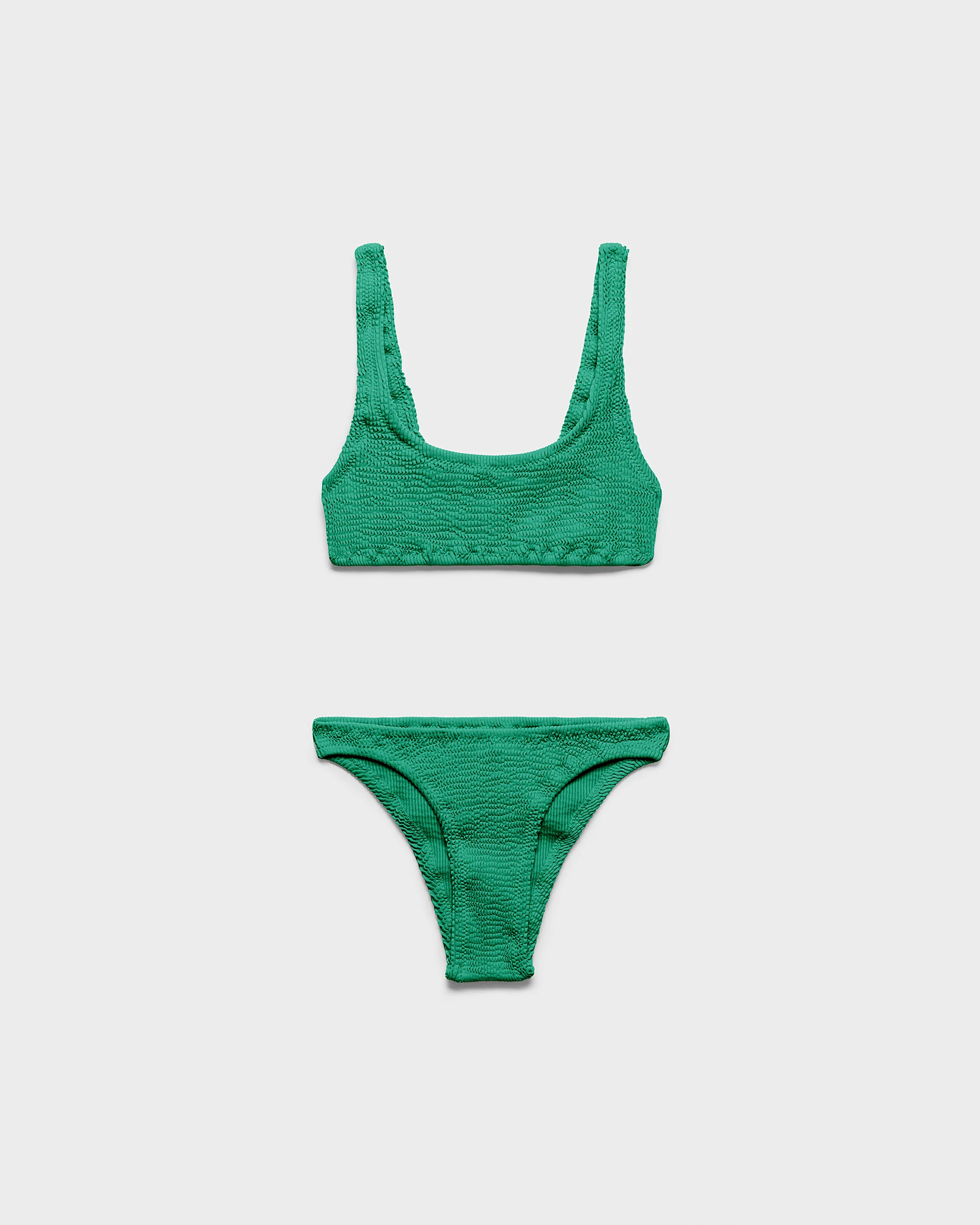 Seersucker Bralette Bikini - S06SB - Soft Touch Palm Green