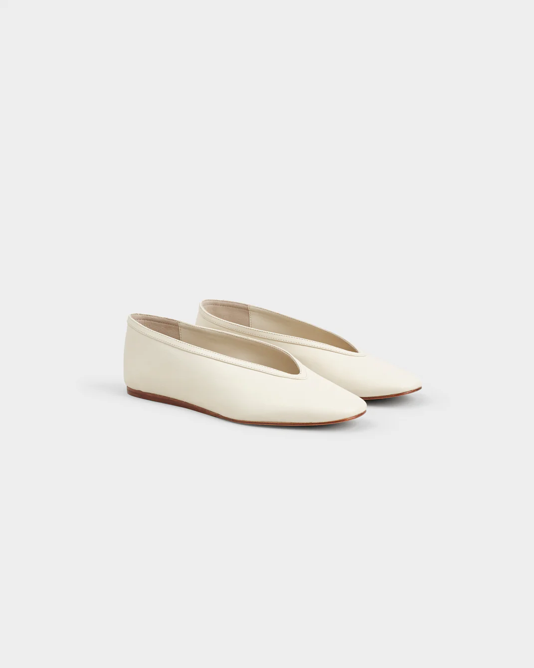 Camille Leather Ballet Flats - M64GF - Alex Rivière Studio x Manebí­ - White - Image 3