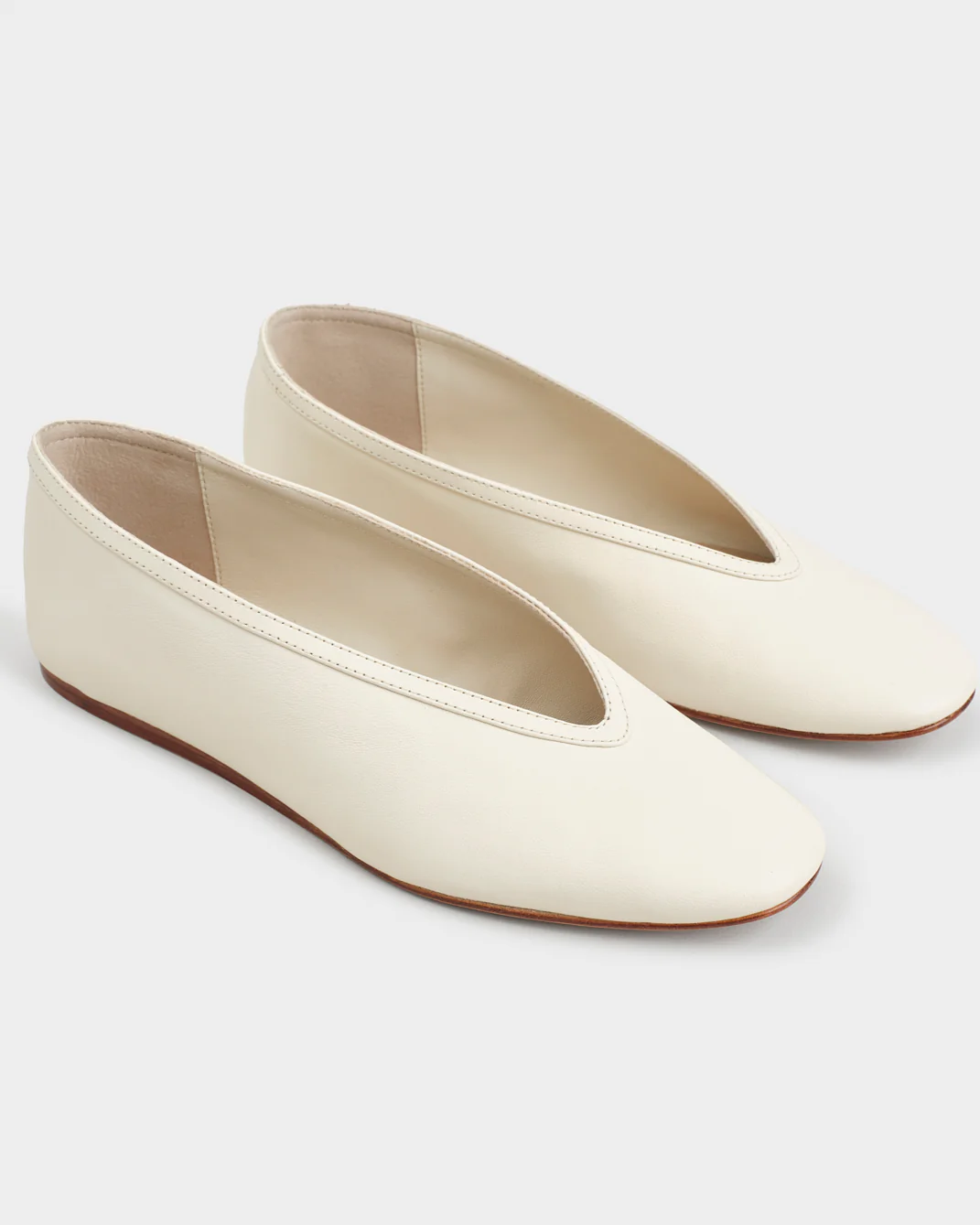 Camille Leather Ballet Flats - M64GF - Alex Rivière Studio x Manebí­ - White - Image 4