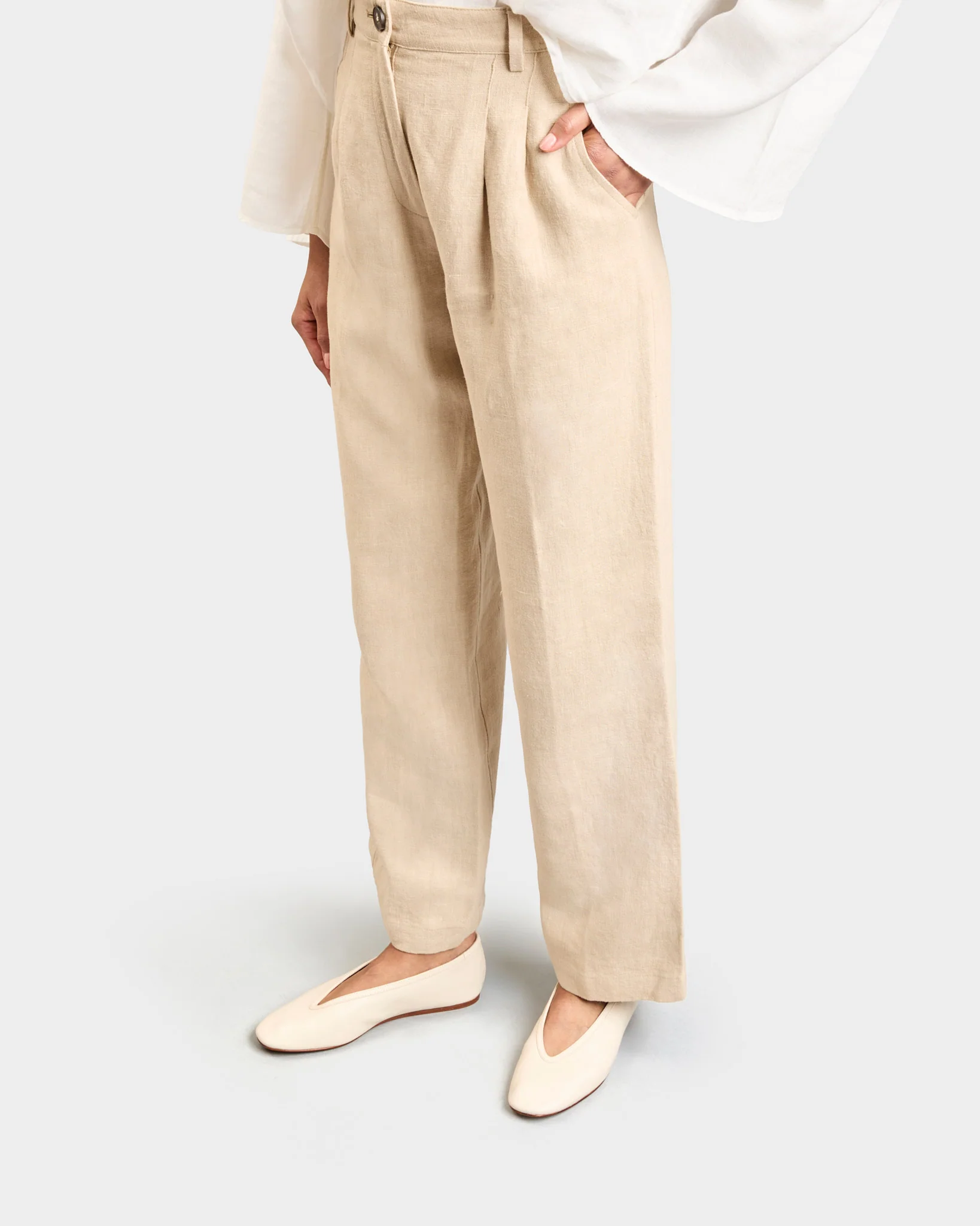 Camille Leather Ballet Flats - M64GF - Alex Rivière Studio x Manebí­ - White - Image 5