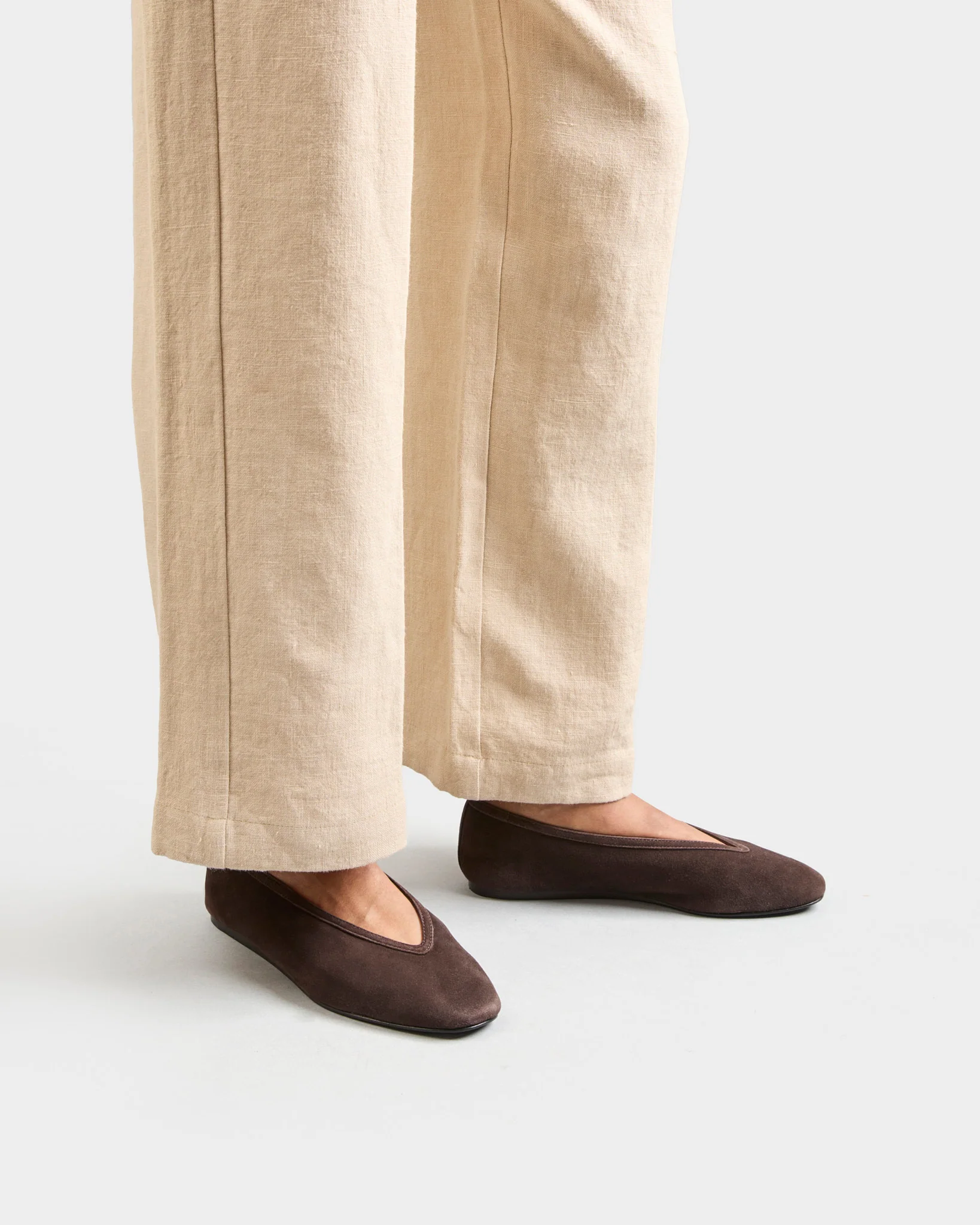 Camille Suede Ballet Flats - M63GF - Alex Rivière Studio x Manebí­­ - Chocolate - Image 2