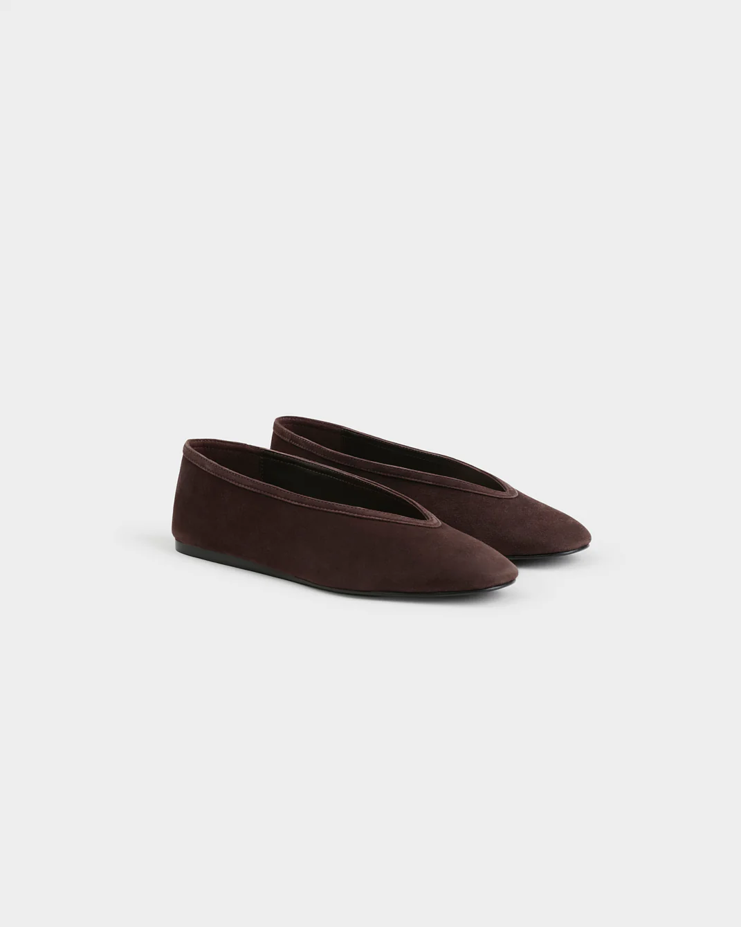 Camille Suede Ballet Flats - M63GF - Alex Rivière Studio x Manebí­­ - Chocolate - Image 3