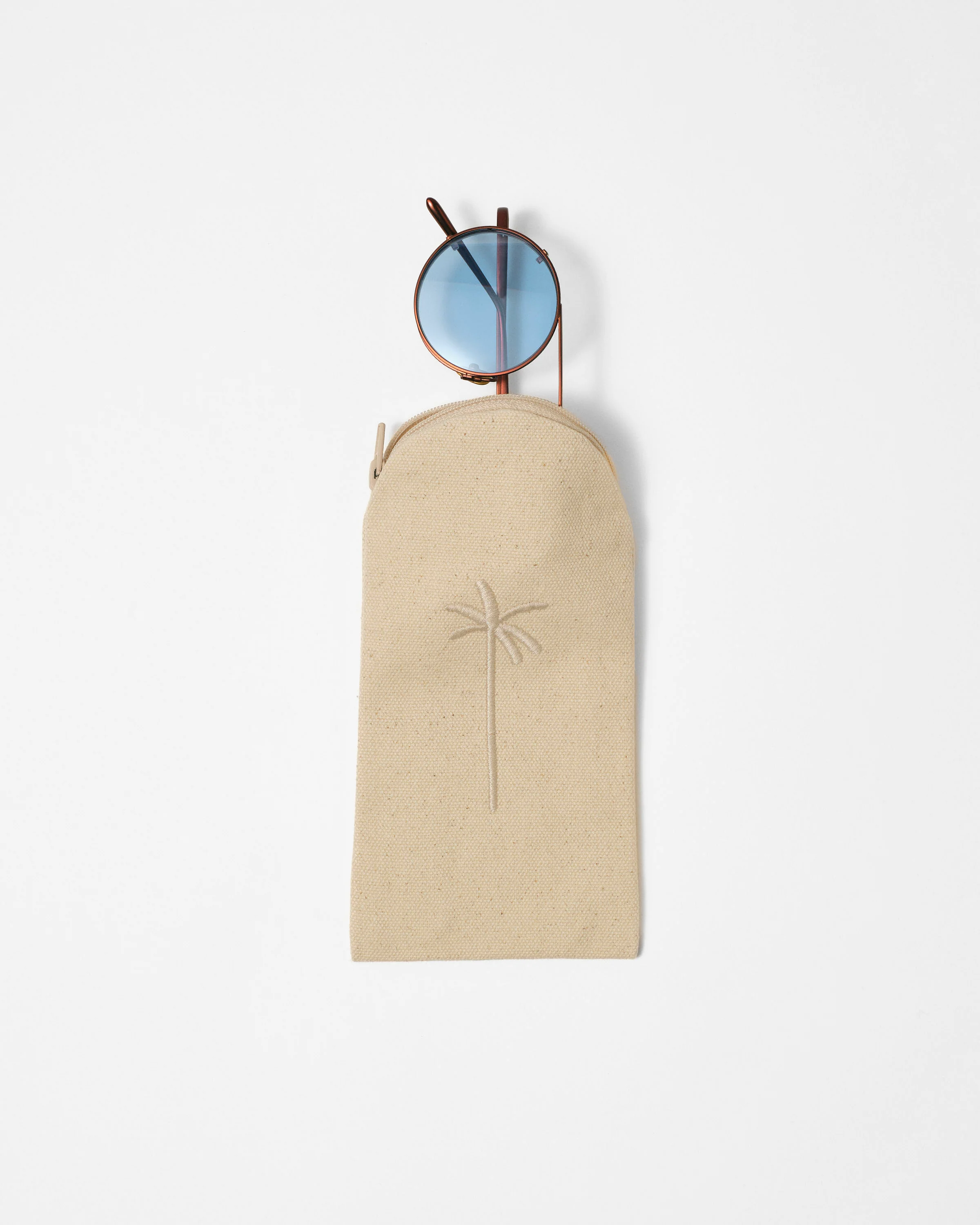 Canvas Sunglassess Case - B05GC - La Havana Butter With Ecru Logo