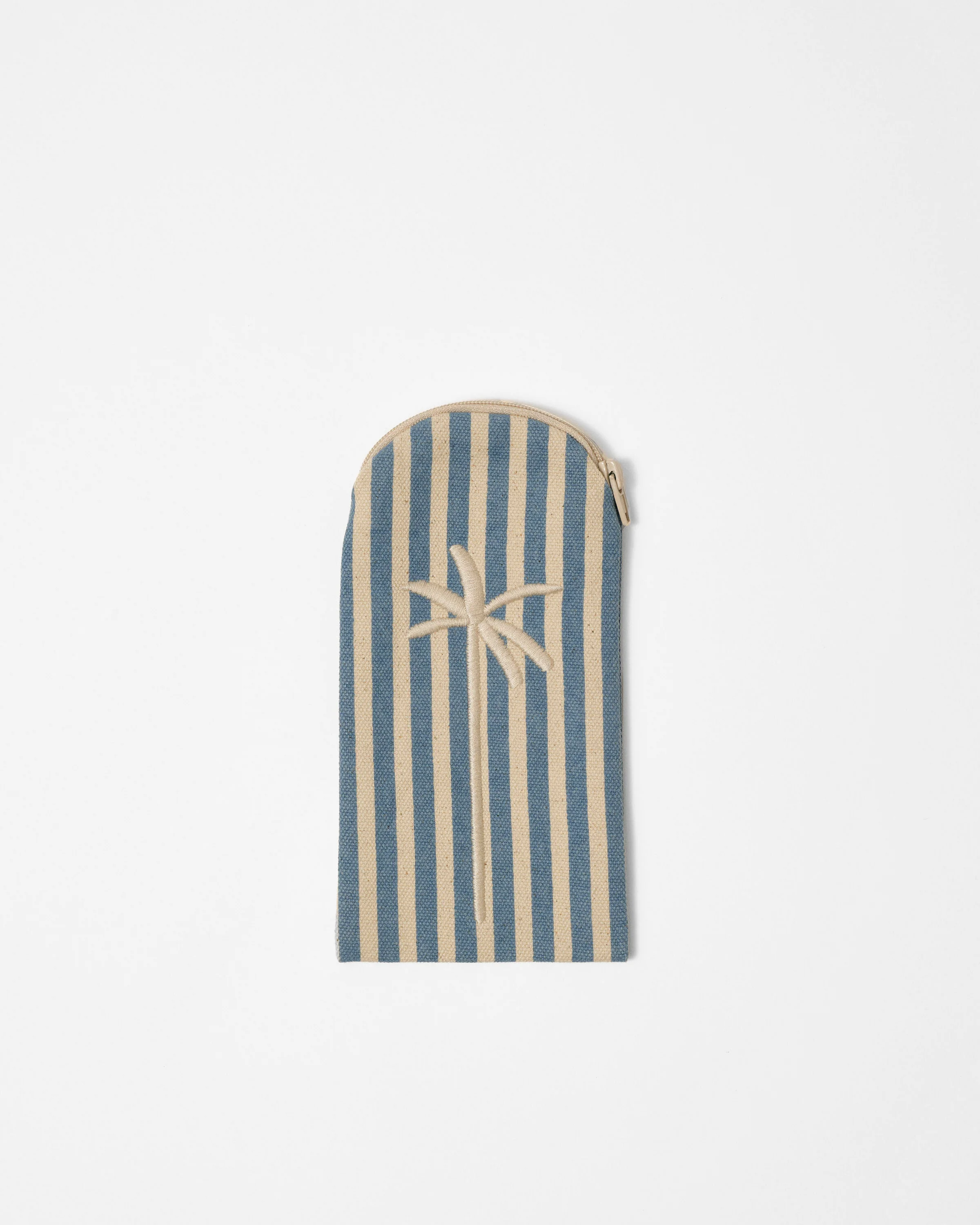 Canvas Sunglassess Case - U52GC - Portofino White And Indigo Stripes - Image 2