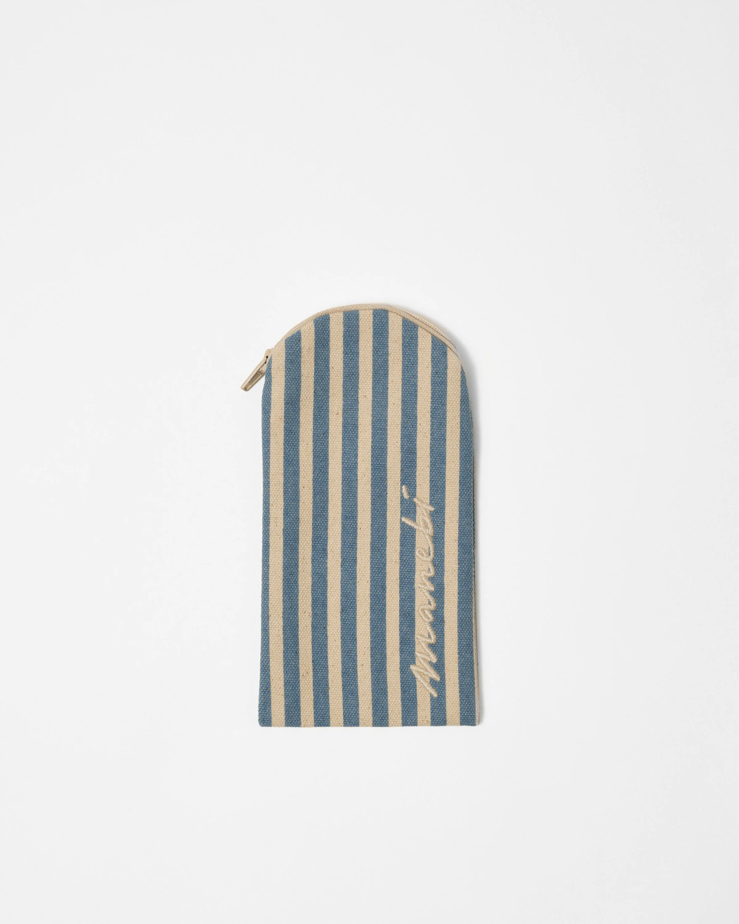 Canvas Sunglassess Case - U52GC - Portofino White And Indigo Stripes - Image 3