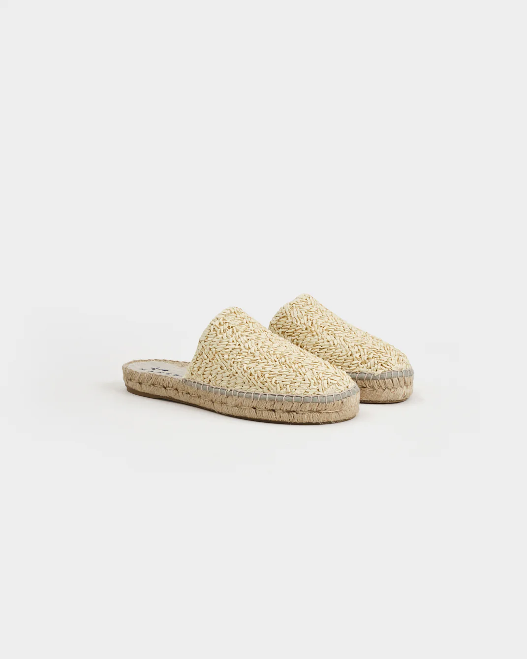 Coarse Woven Raffia Chunky Mules - H36MH - Yucatán Natural - Image 3