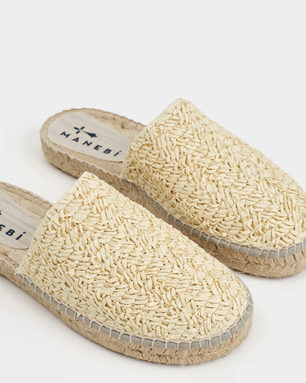 Coarse Woven Raffia Chunky Mules - H36MH - Yucatán Natural - Image 4