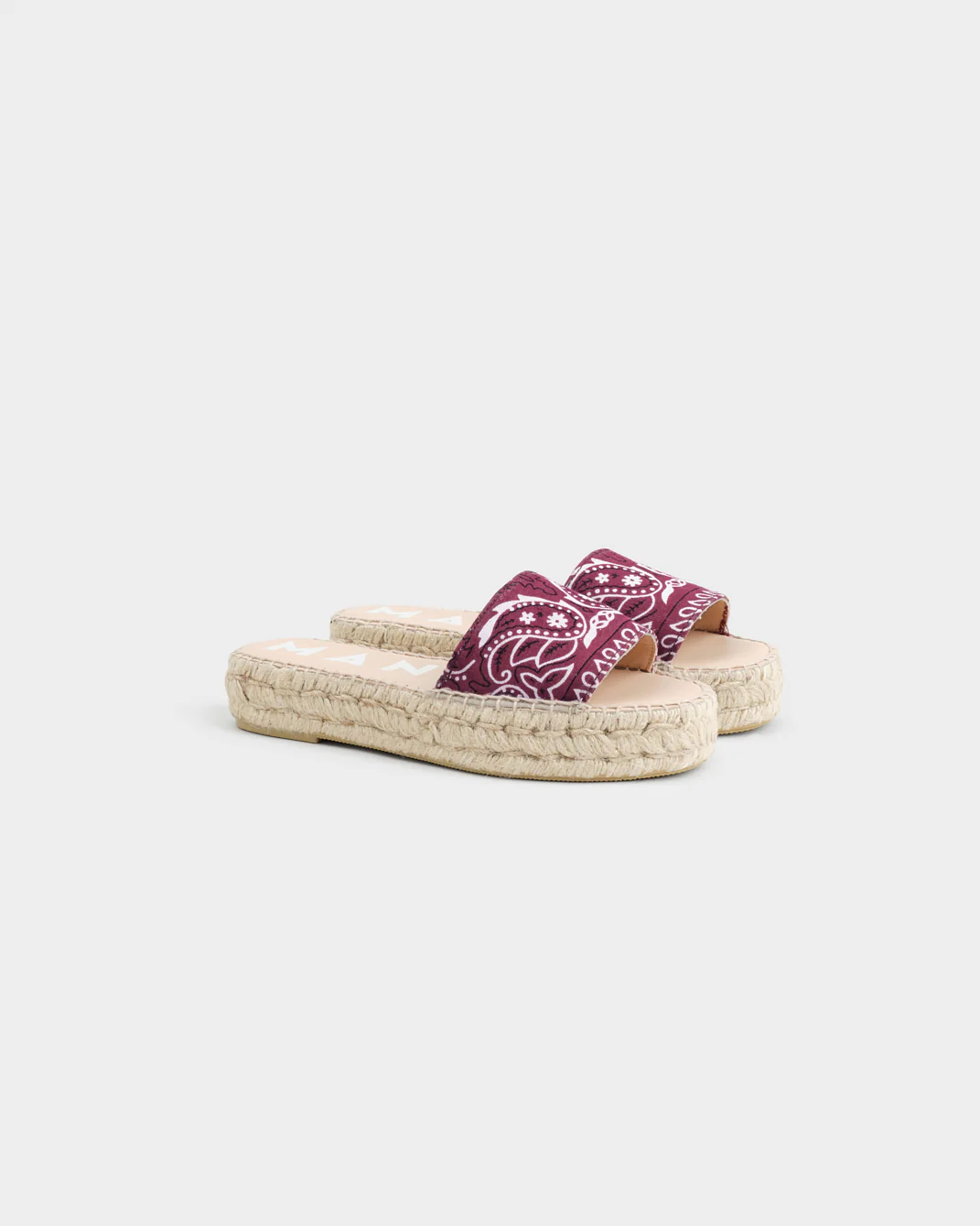 Cotton Bandana Double Sole Slides - X12DS - Bandana - Burgundy - Image 3