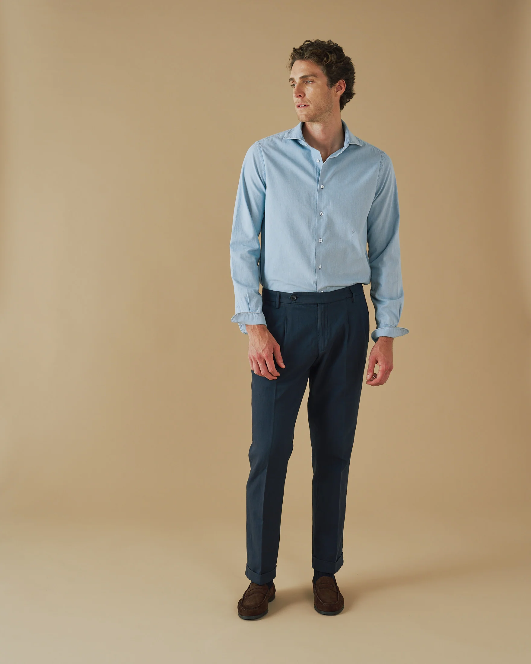 Cotton Chambray Posillipo Shirt - C45GZ - Bleached - Image 6