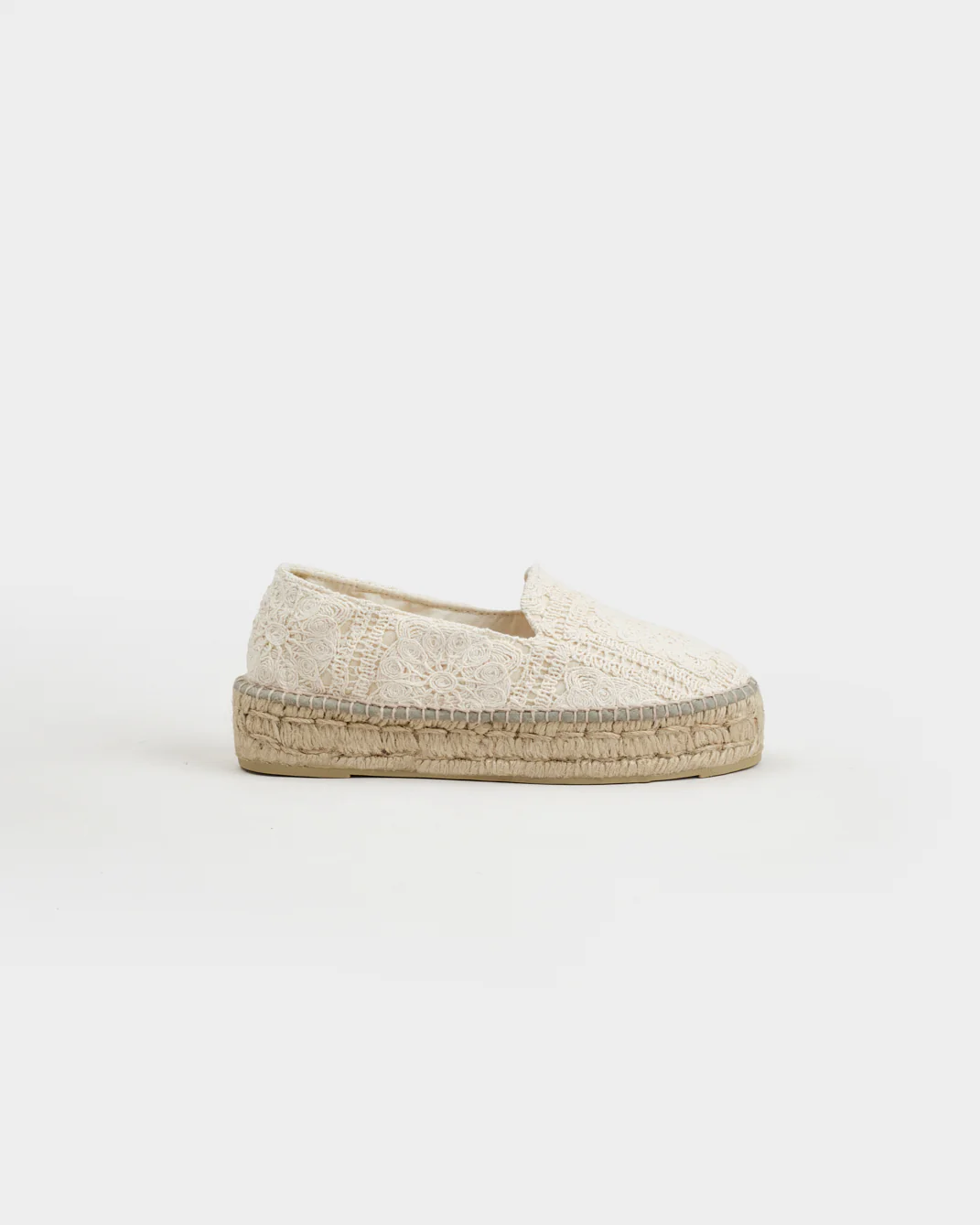 Cotton Crochet Double Sole Espadrilles - G03D0 - Natural