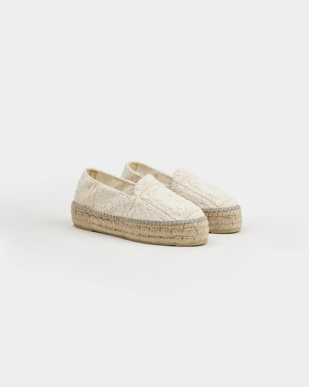 Cotton Crochet Double Sole Espadrilles - G03D0 - Natural - Image 3