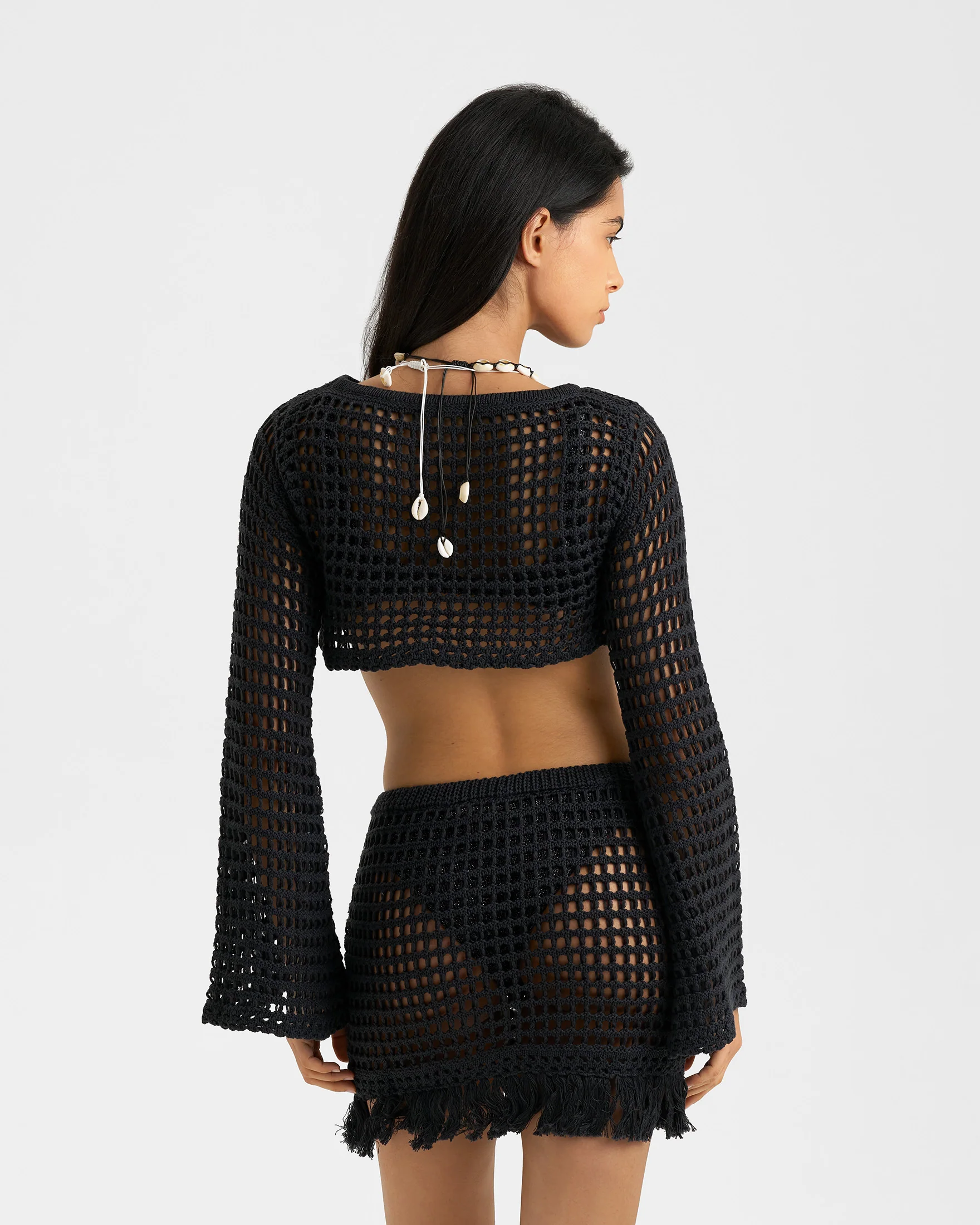 Cotton Crochet Giglio Top - M06ZI - Smoke Net - Image 4