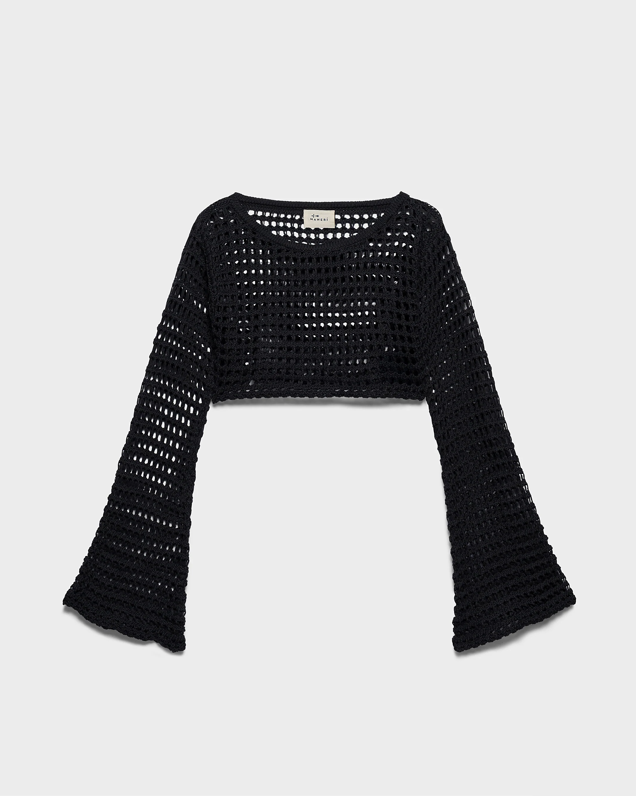Cotton Crochet Giglio Top - M06ZI - Smoke Net - Image 5