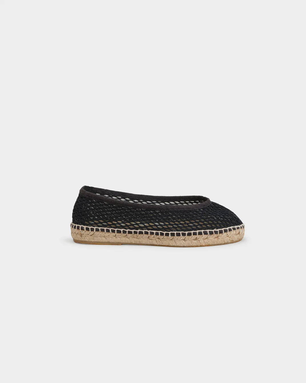 Cotton Net Ballet Flat Espadrilles - X55BK - Monaco - Black