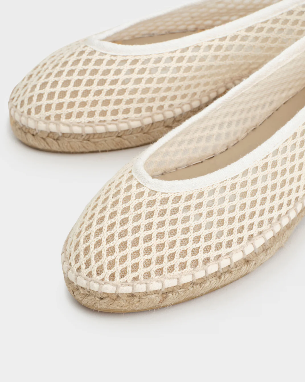 Cotton Net Ballet Flat Espadrilles - X54BK - Monaco - Natural - Image 4