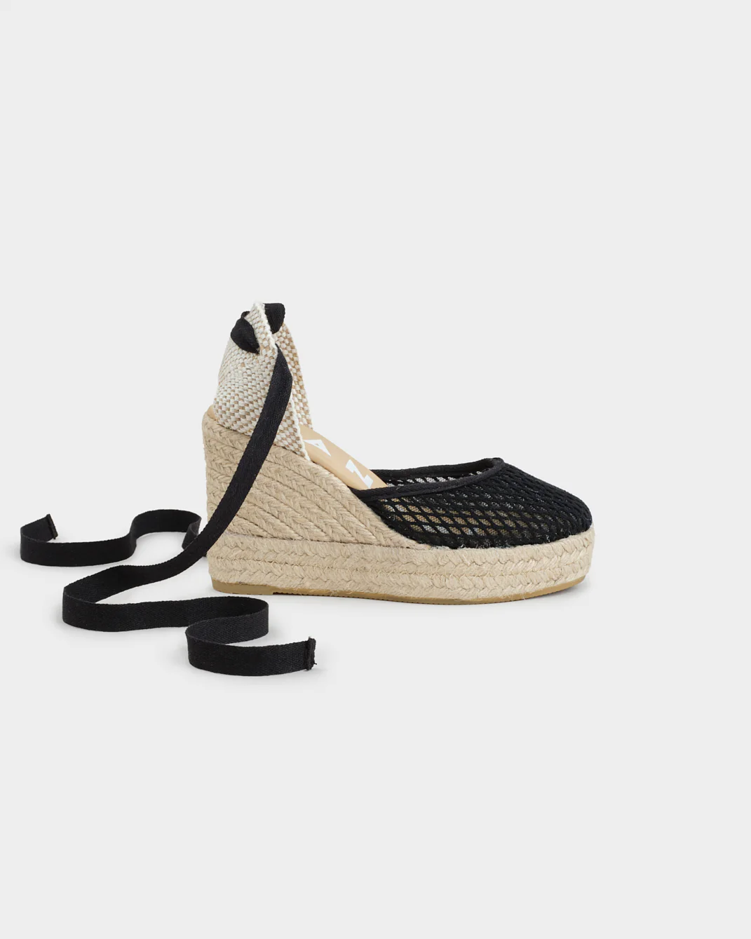 Cotton Net Wedge Espadrilles - X55WV - Yucatán - Black