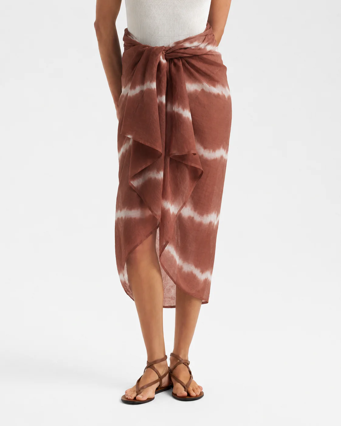 Cotton Shibori Calypso Sarong - C88IZ - Terracotta