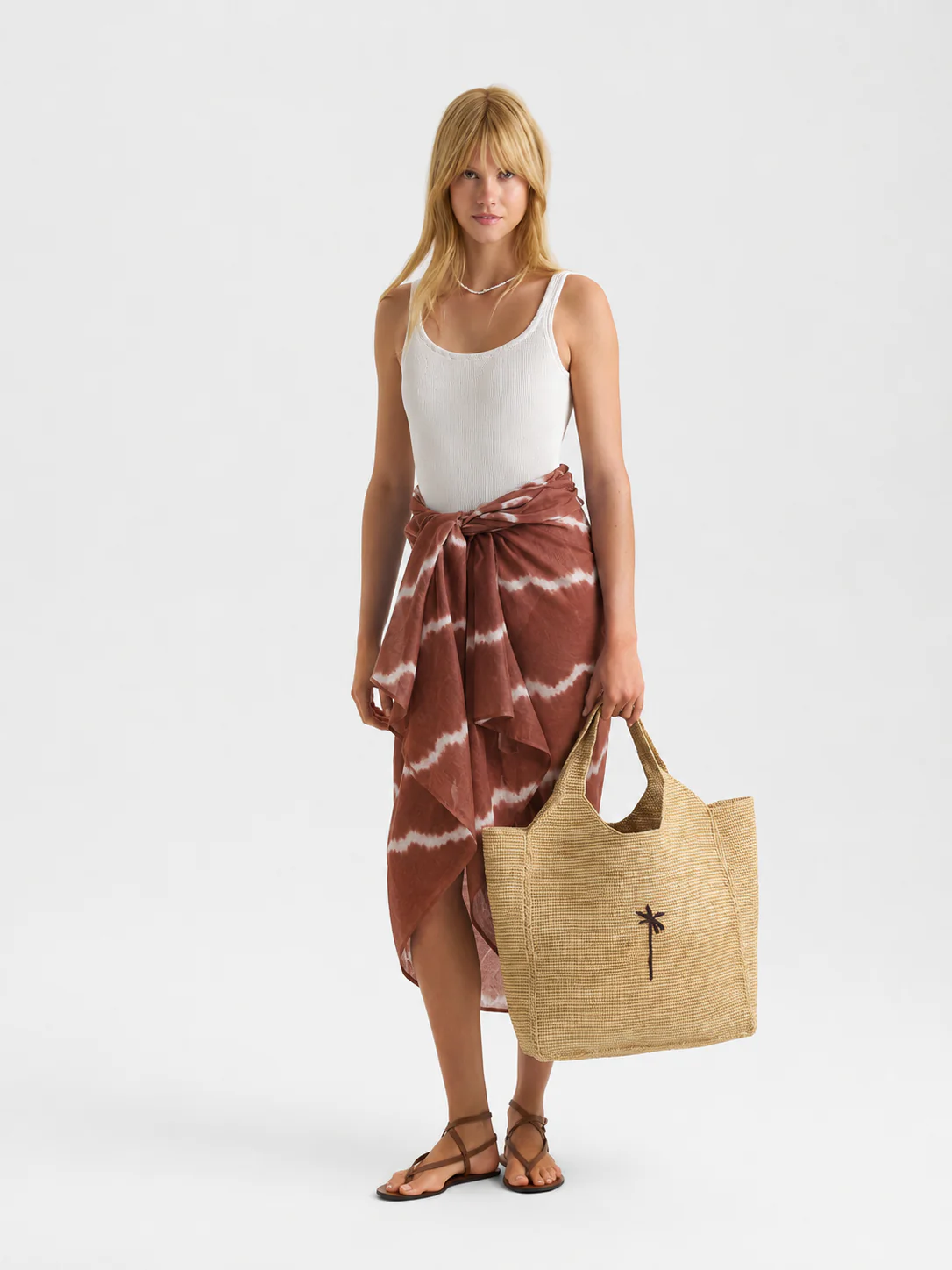 Cotton Shibori Calypso Sarong - C88IZ - Terracotta - Image 2
