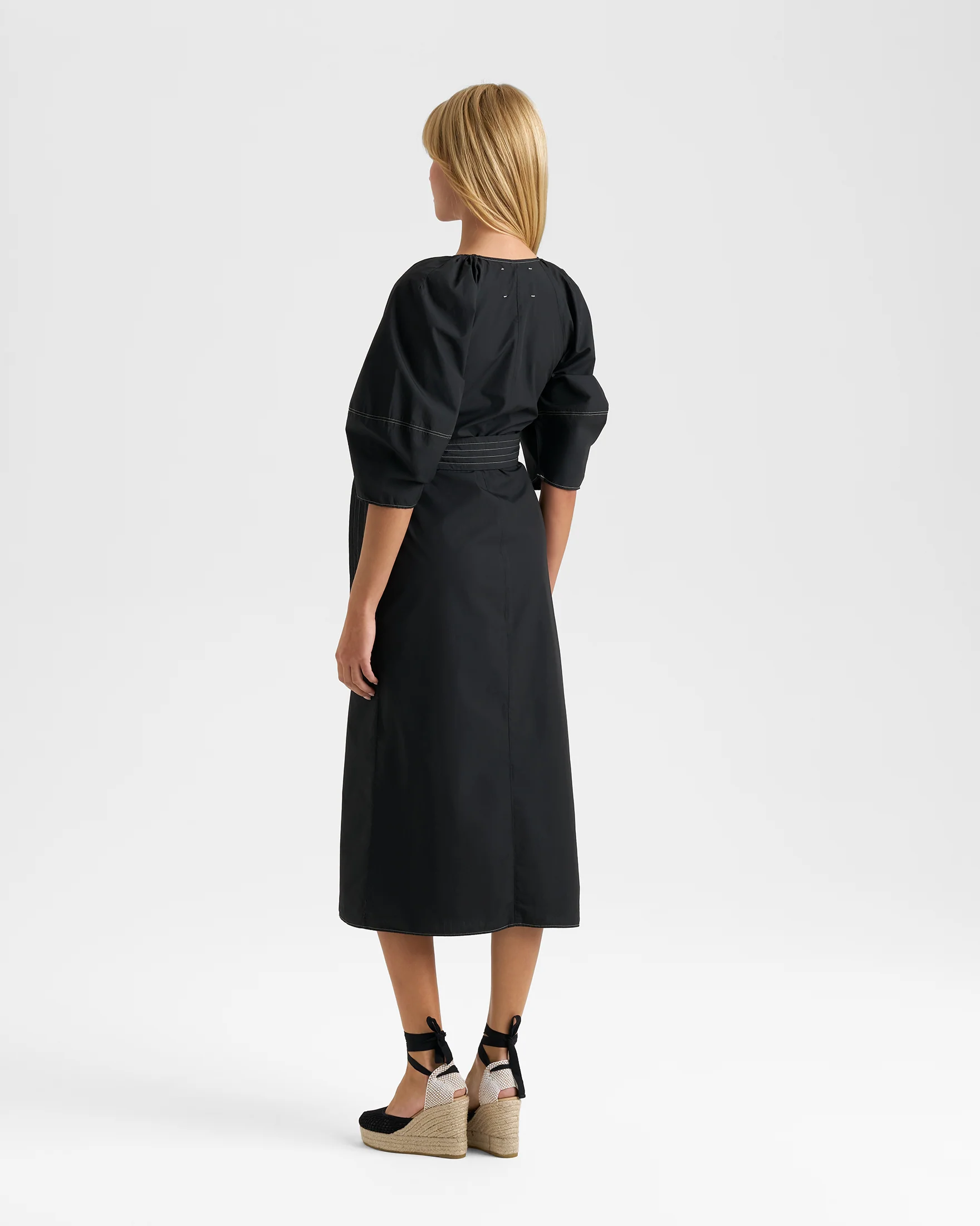 Cotton Toile Almeria Dress - C10EF - Black - Image 3
