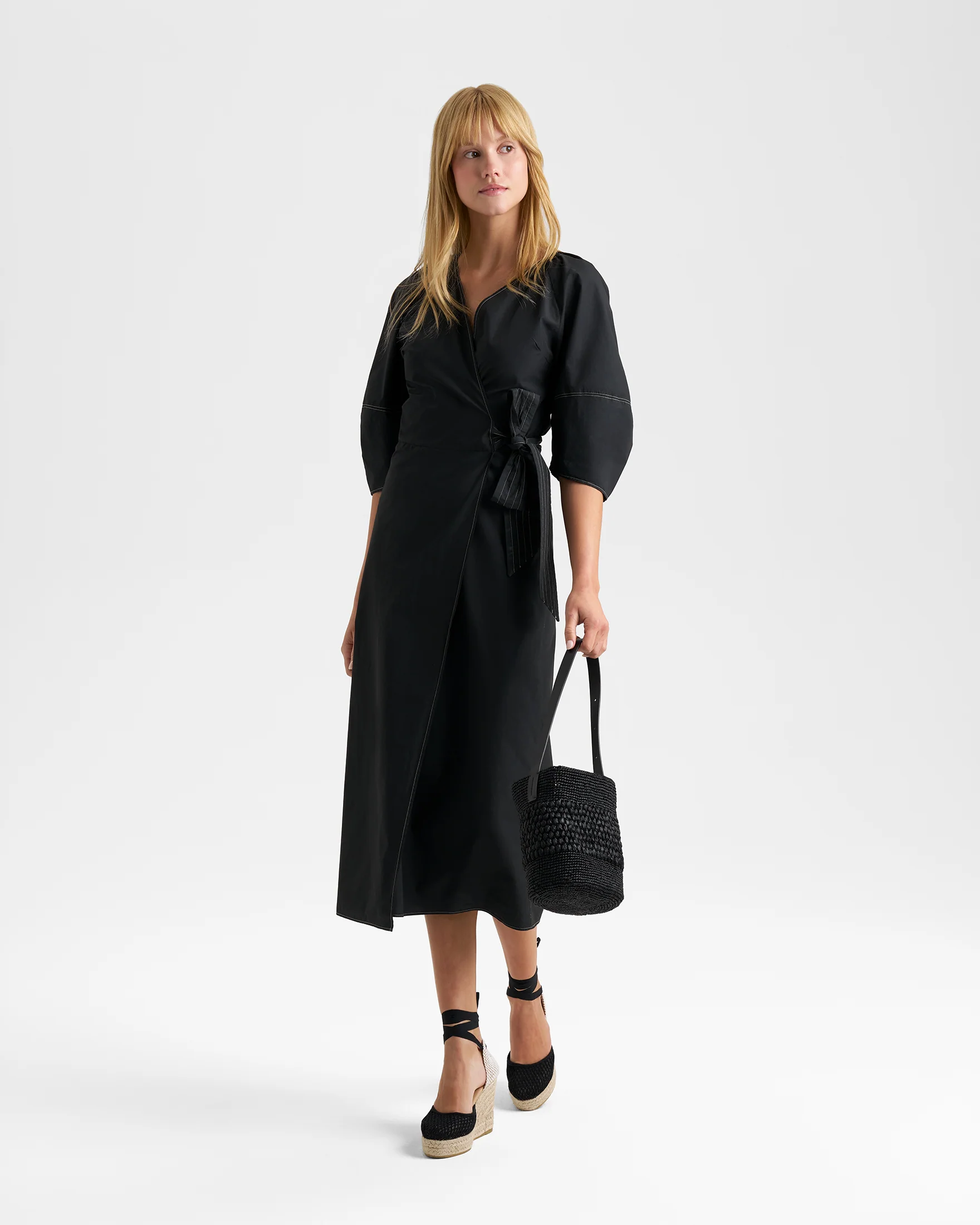 Cotton Toile Almeria Dress - C10EF - Black - Image 4