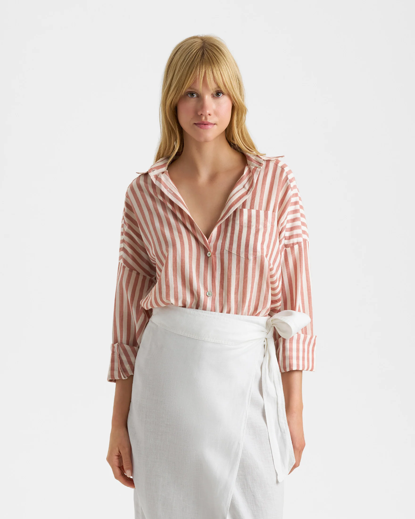Cotton Voile Binibeca Shirt - C80EQ - Sunset Stripes