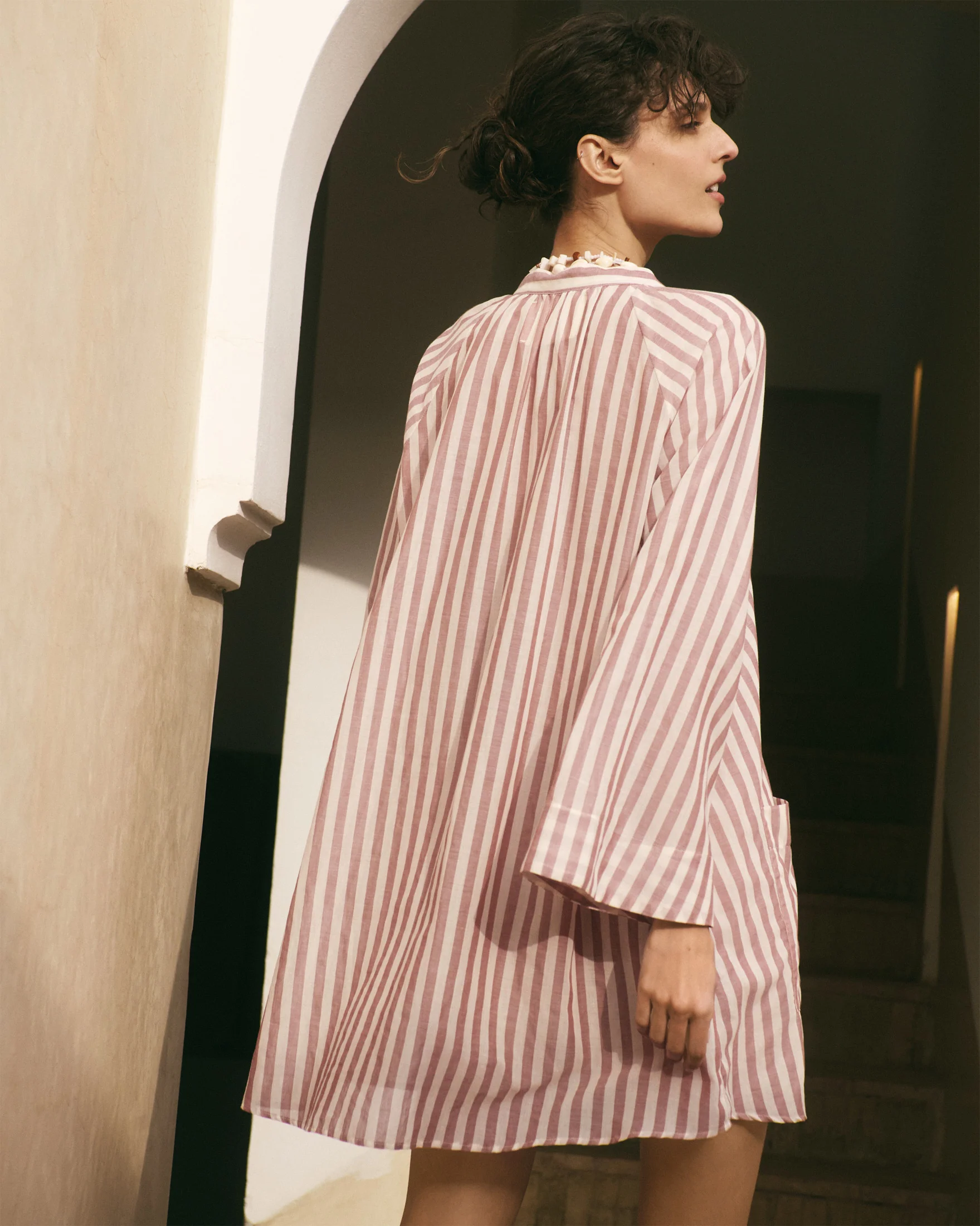Cotton Voile Santa Cruz Dress - C80EI - Sunset Stripes - Image 6