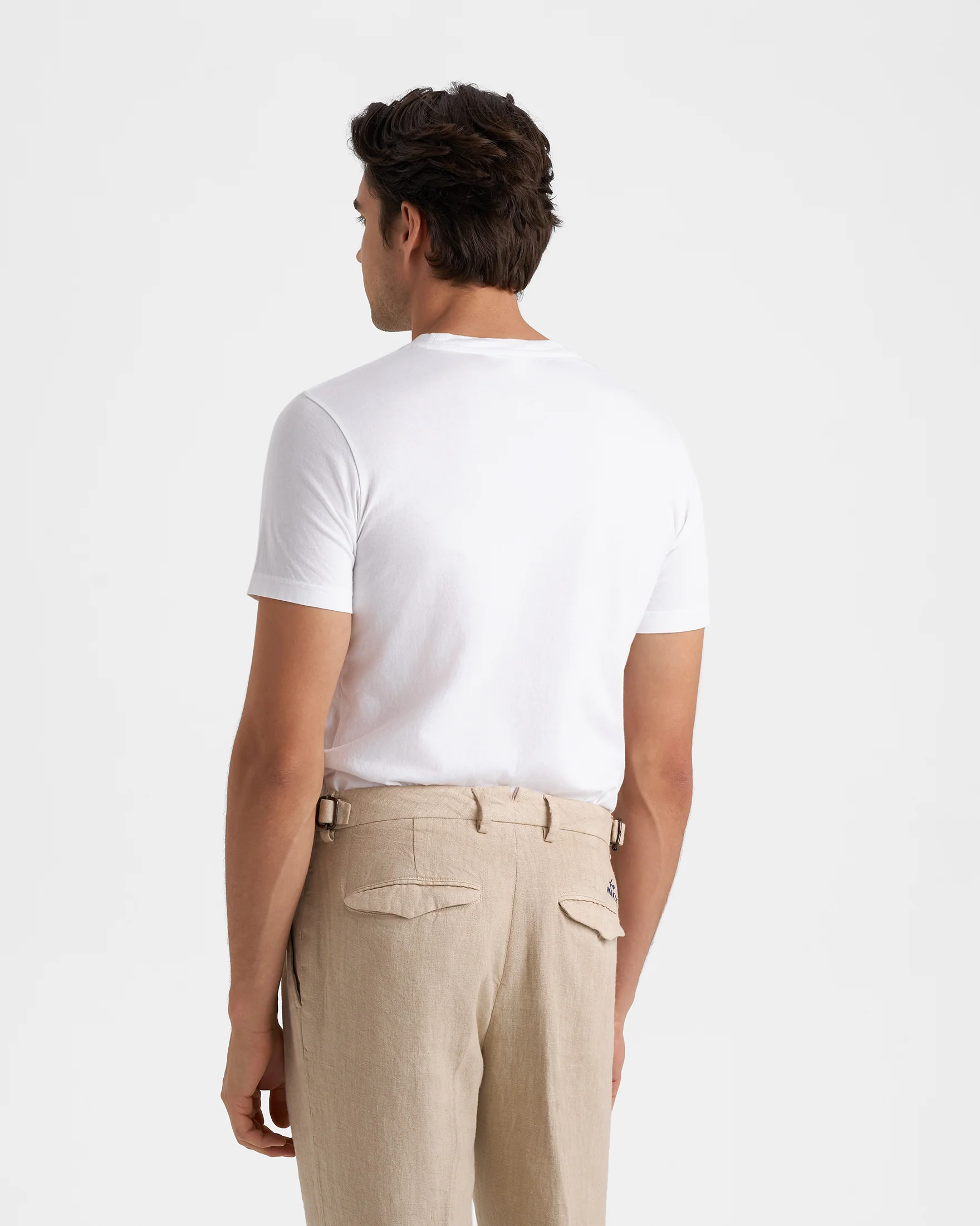 Cotton With Embroidery Sartoriale T-Shirt - G87JI - Off White and Blue Scissors Embroidery - Image 5