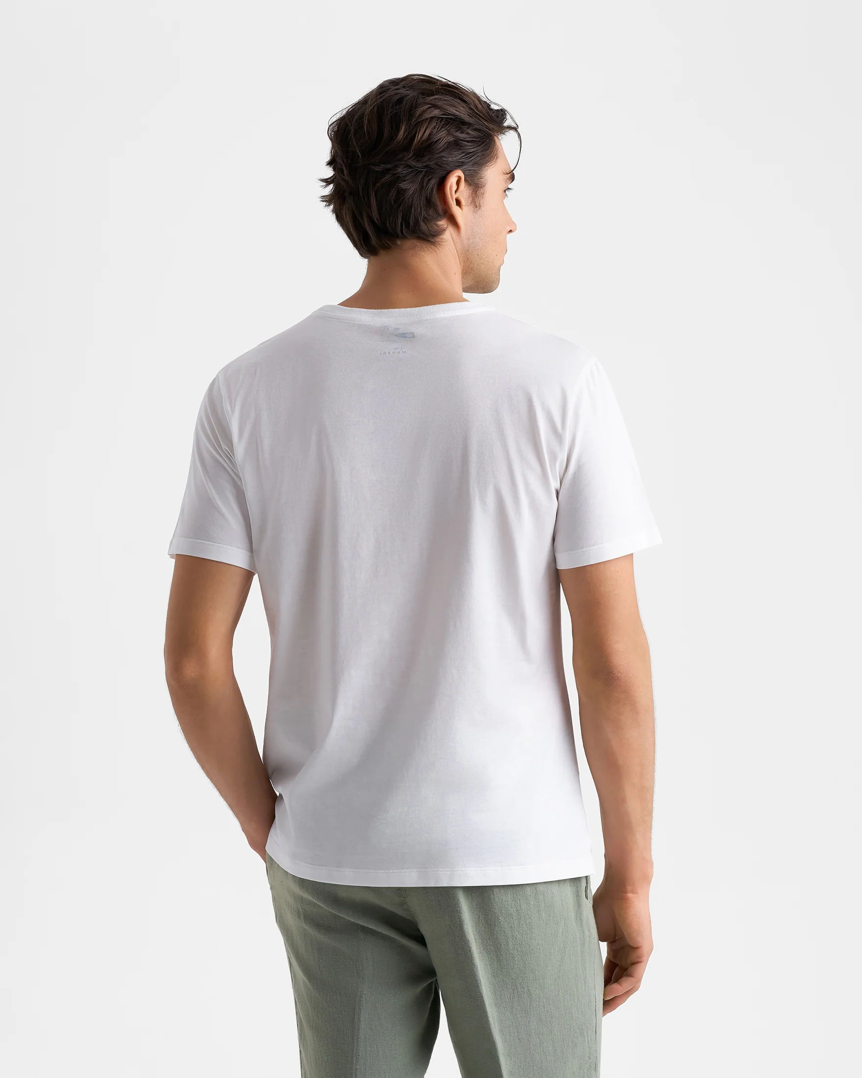 Cotton With Embroidery Ultra Light T-Shirt - M11TN - White And Palm Embroidery - Image 4