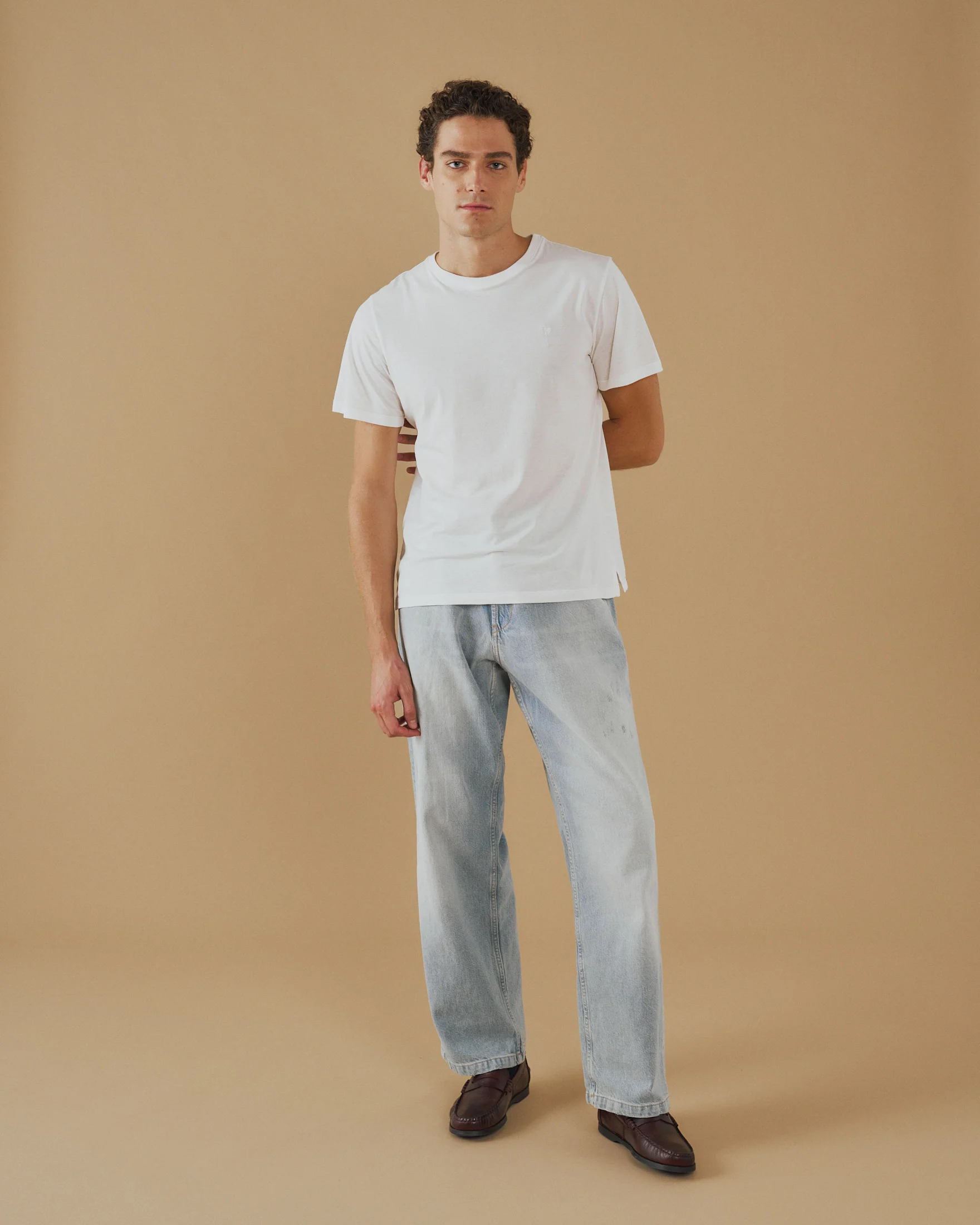 Cotton With Embroidery Ultra Light T-Shirt - M11TN - White And Palm Embroidery - Image 6