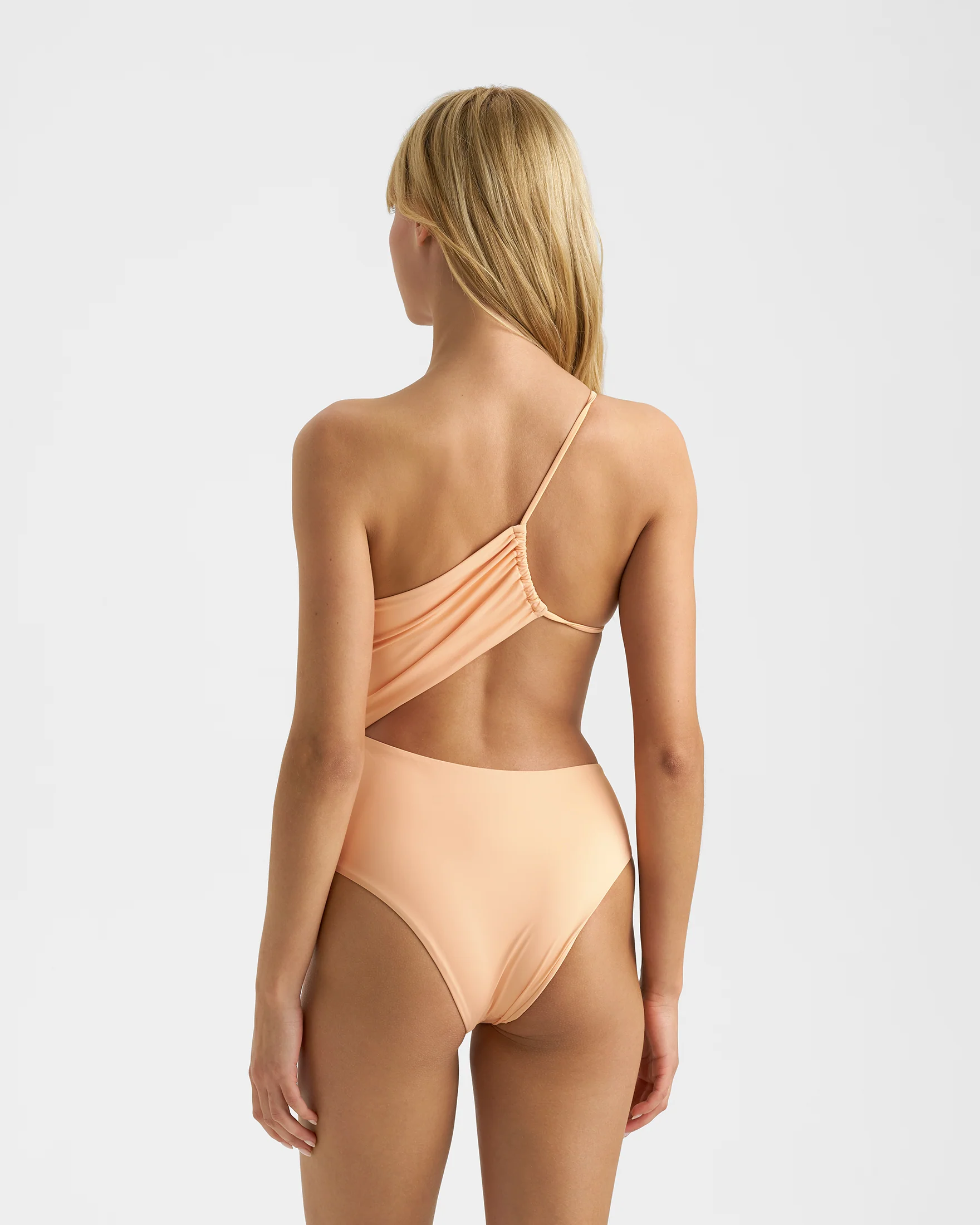 Cut-Out One-Shoulder One Piece - R49UA - Island Peach - Image 4