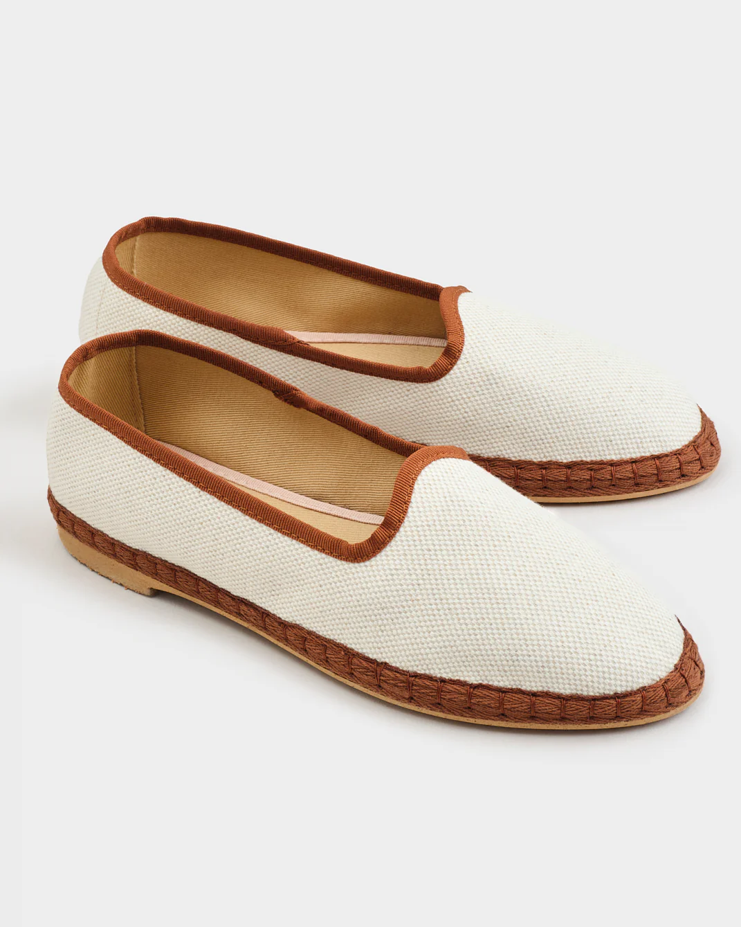 Demi Canvas Venetian Slippers - M55VF - Alex Rivière Studio X Manebí Natural & Tan - Image 4
