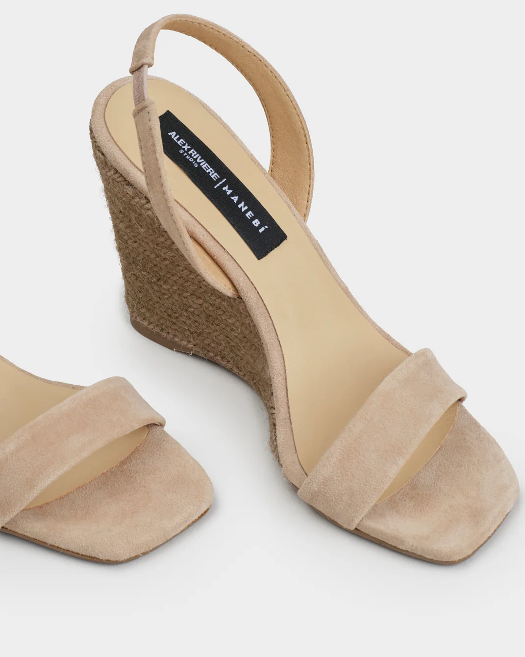 Diana Soft Suede Slingback Open-Toe Wedge Espadrilles - N06XJ - Alex Rivière Studio X Manebí - Vintage Taupe On Tone - Image 4