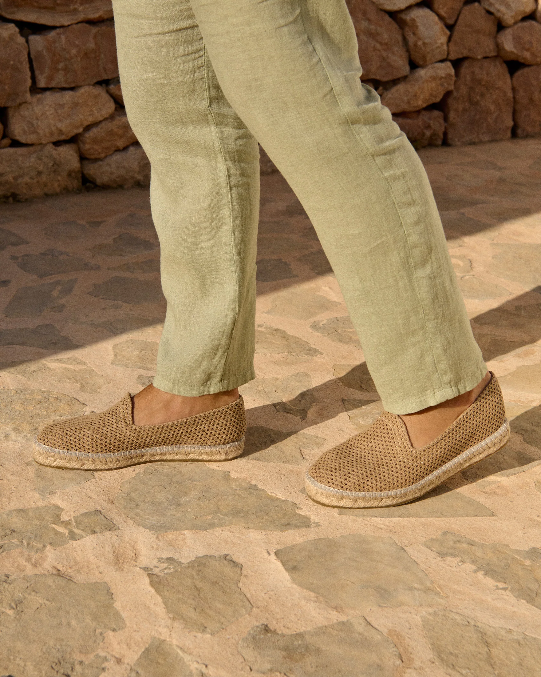 Woven Cotton Espadrilles - O81C0 - Cannes Beige Net - Image 5