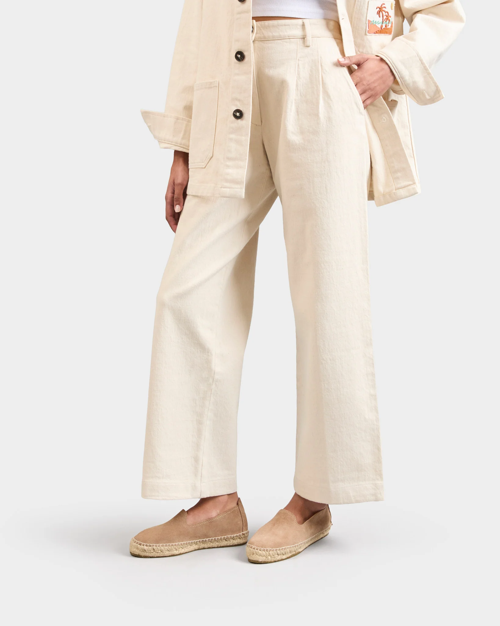 Suede Flat Espadrilles - W19N0 - Hamptons Vintage Taupe - Image 5