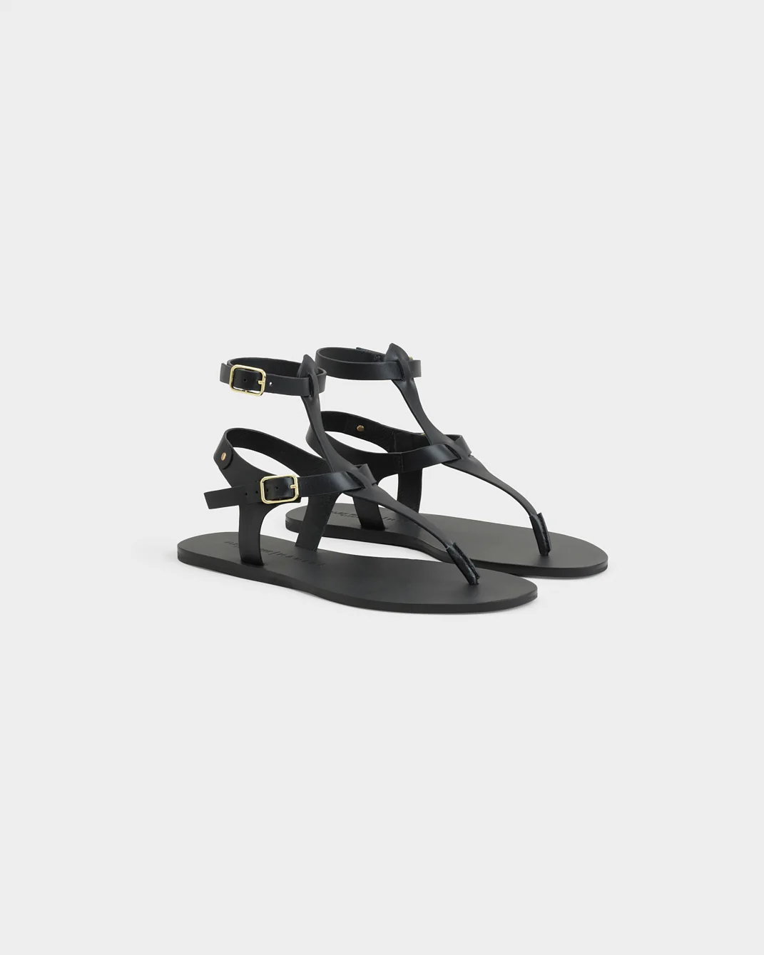 Etienne Leather Gladiator Sandals - M88Y0 - Alex Rivière Studio X Manebí - Black - Image 3