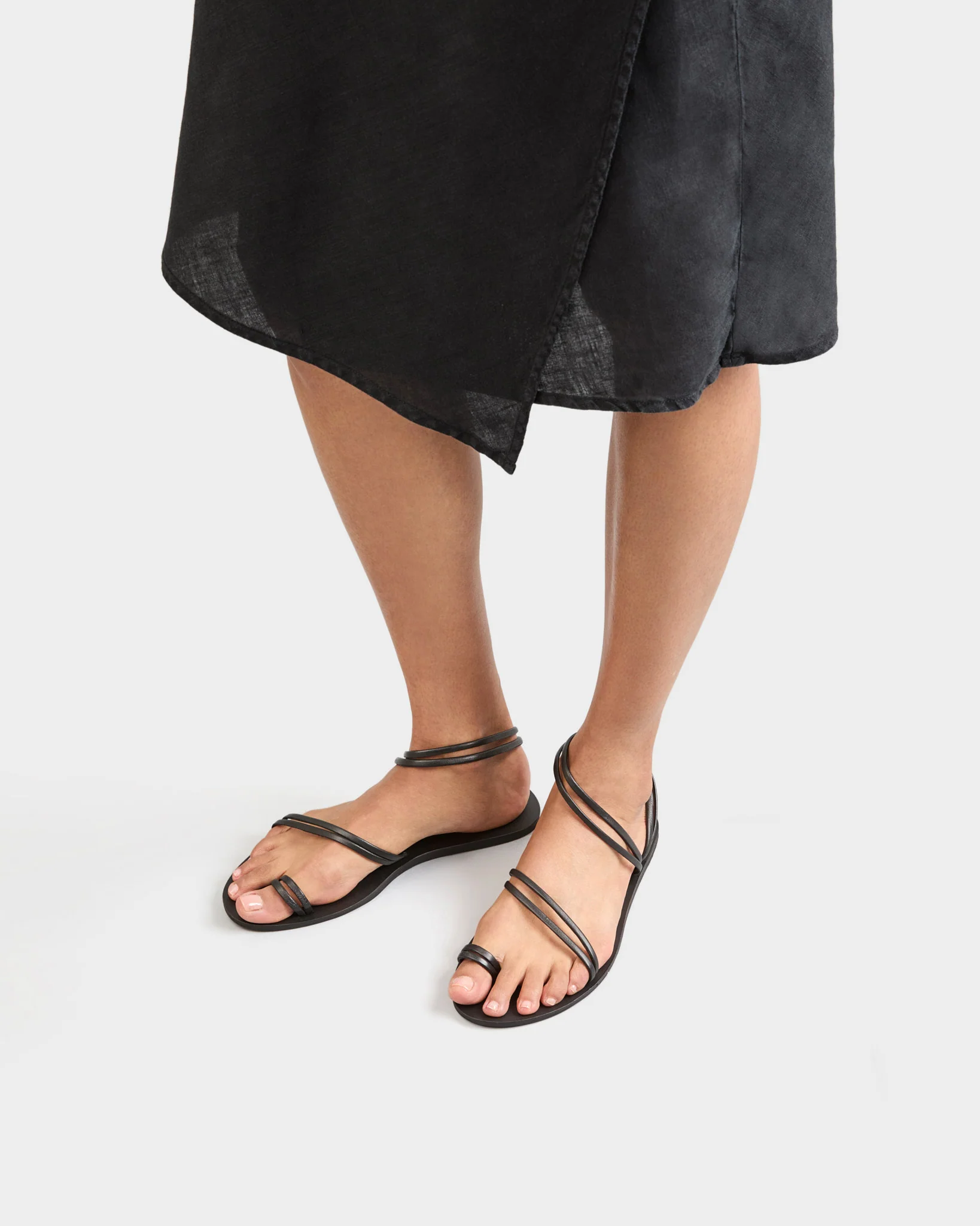 Francesca Leather Sandals - M36Y0 - Alex Rivière Studio x Manebí Black Stripes - Image 2