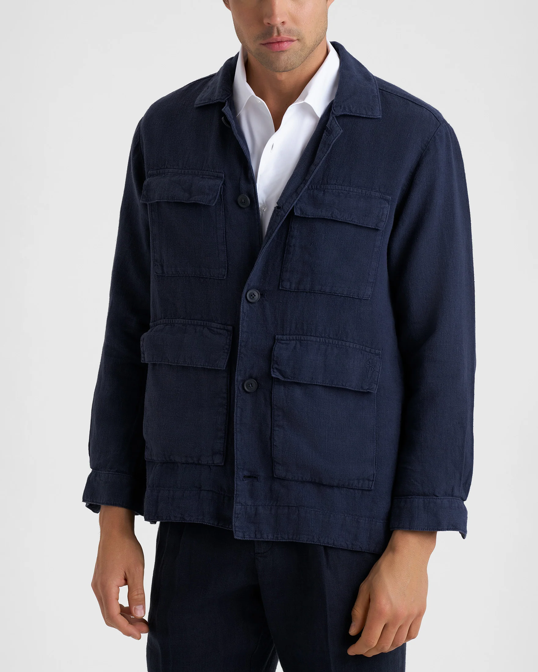 Irish Linen Savana Jacket - I15JJ - Night Blue - Image 3