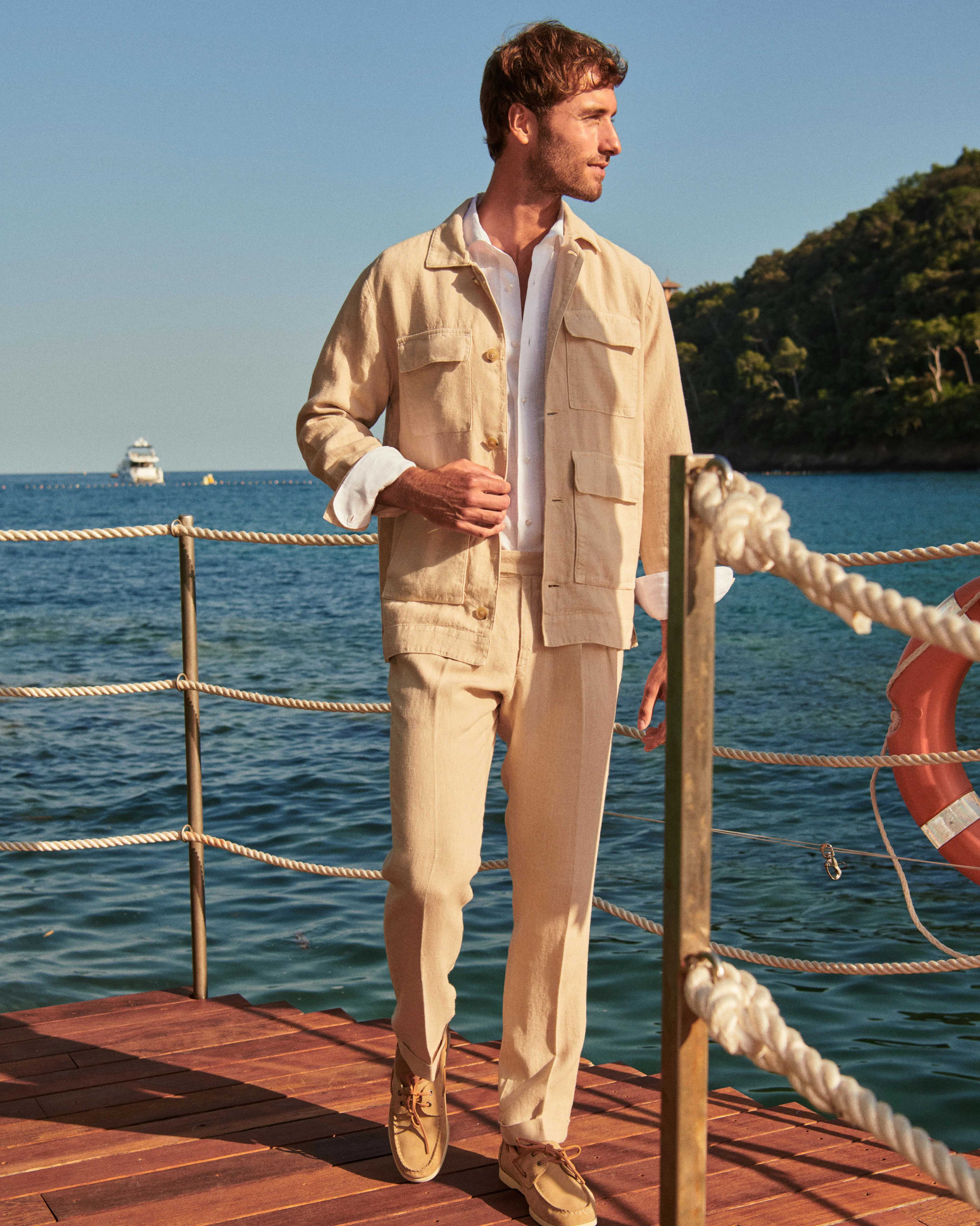 Irish Linen Savana Jacket - I32JJ - Sand - Image 6
