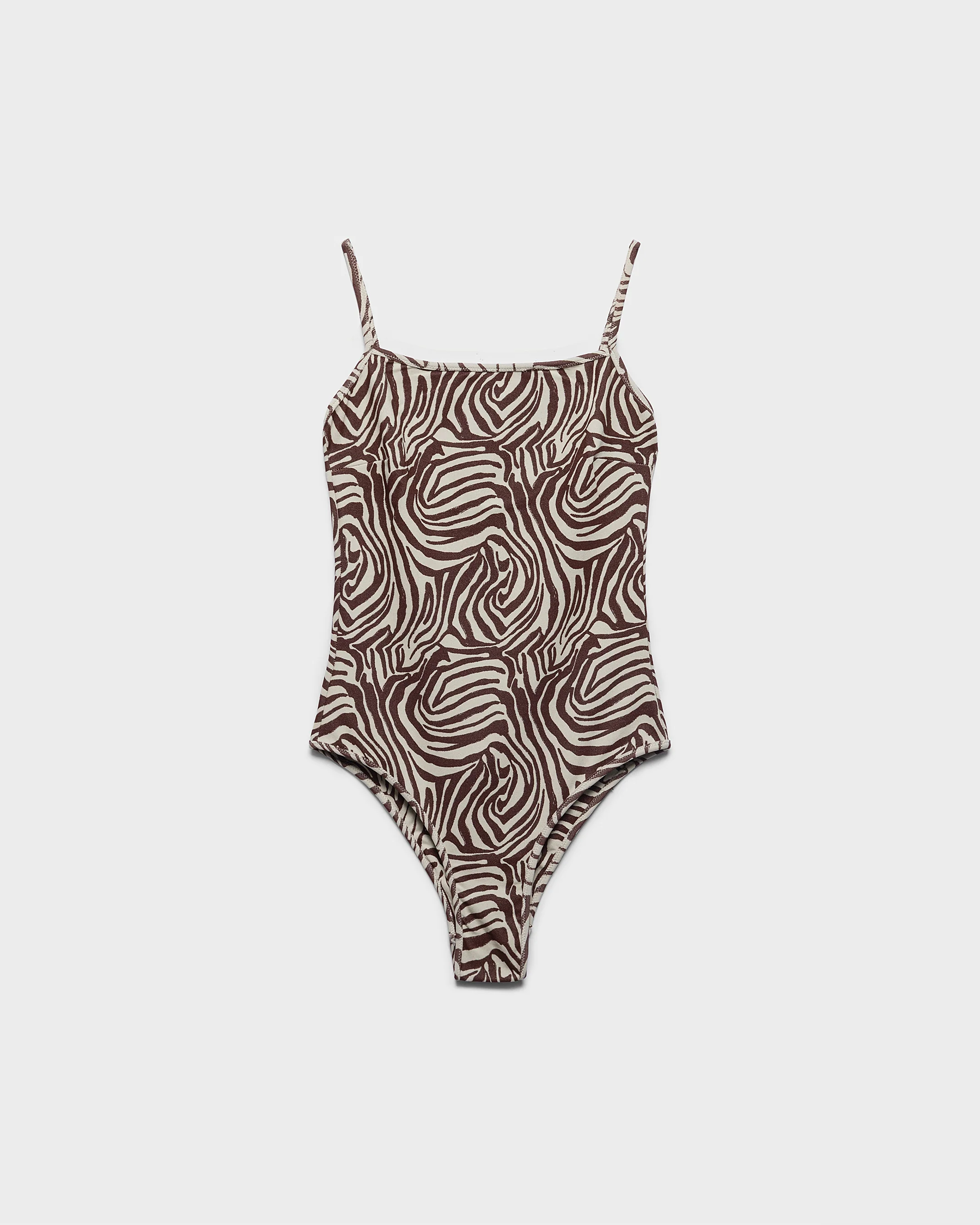 Jacquard Squared One Piece - T37SQ - Cocoa Zebra