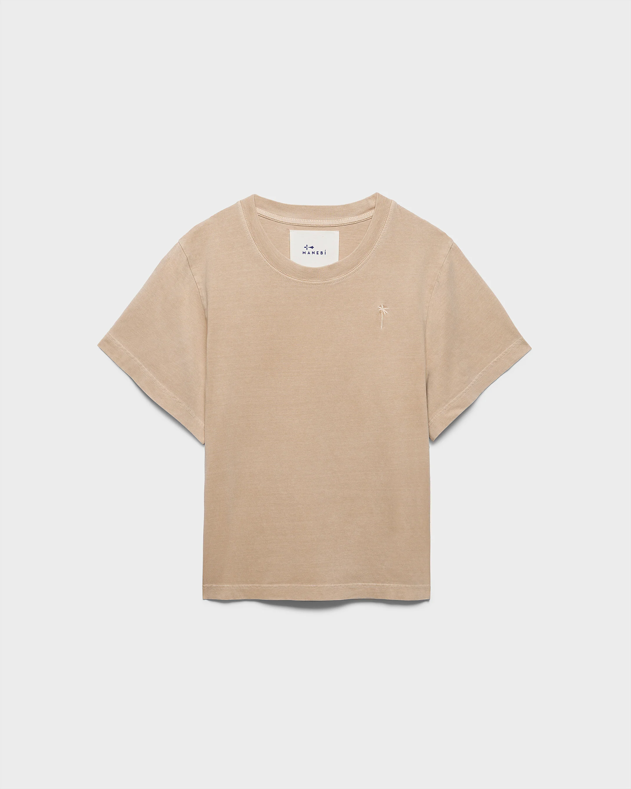 Jersey Coconut T-Shirt - G96JE - Cappuccino And Palm Embroidery - Image 5